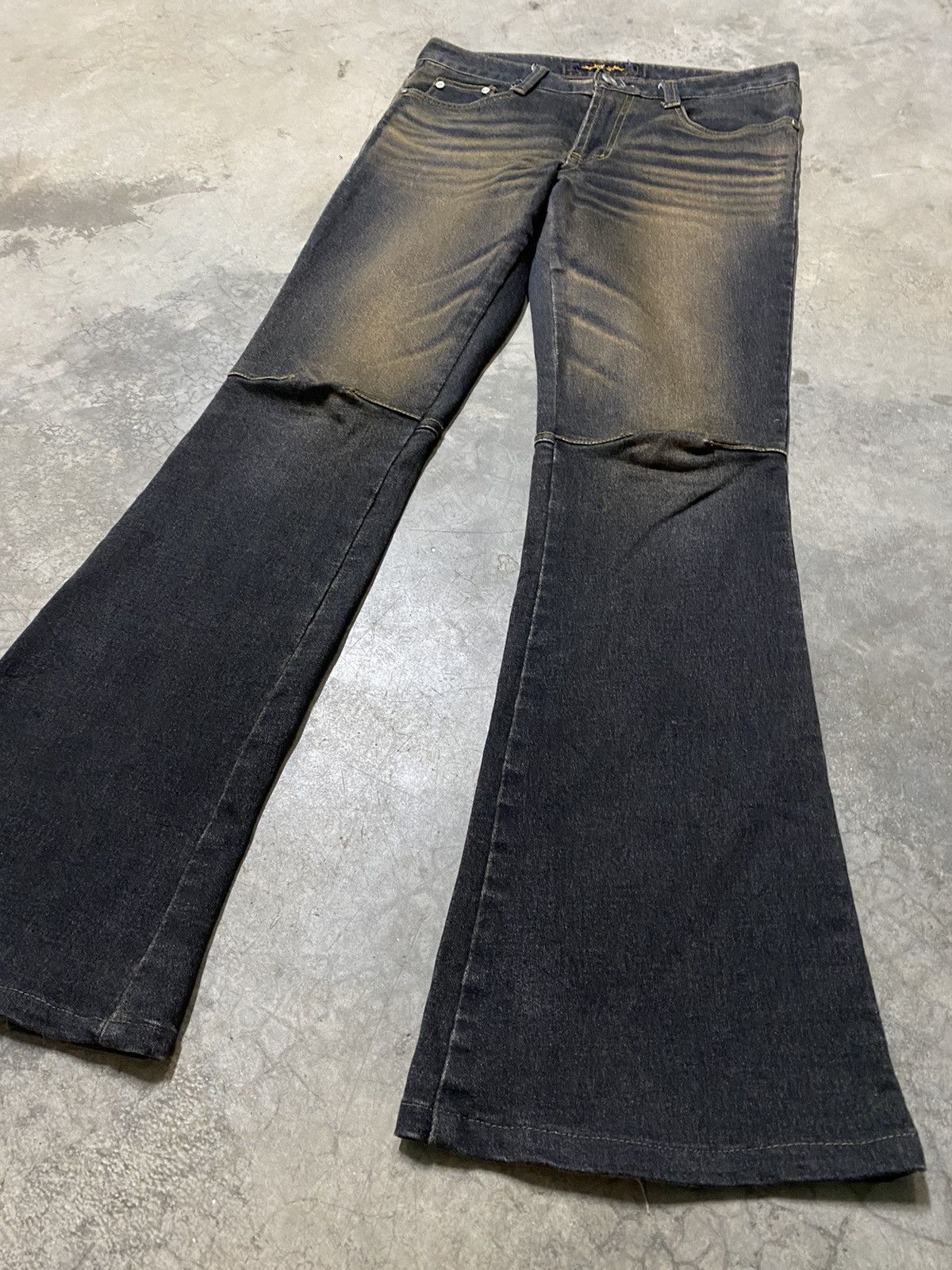 Hysteric Glamour × If Six Was Nine × Japanese Brand Flare Jeans Projoy Mud Rusty Stretch Denim Jeans p82 Size US 29 - 3 Thumbnail