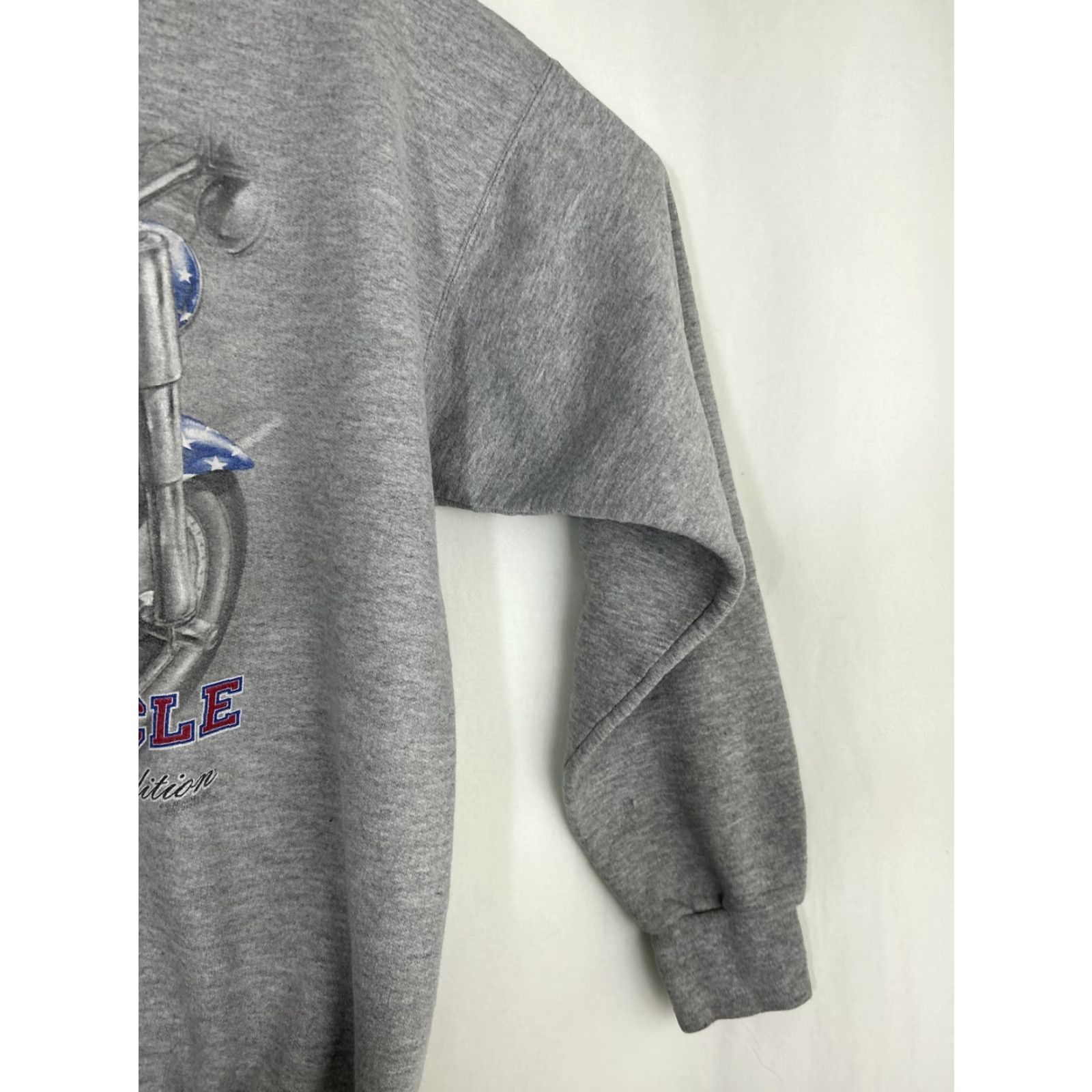 Hanes Hanes Mens Medium Crewneck Sweater Long Sleeve Pullover Americana Motorcycle Gray Size US M / EU 48-50 / 2 - 4 Thumbnail