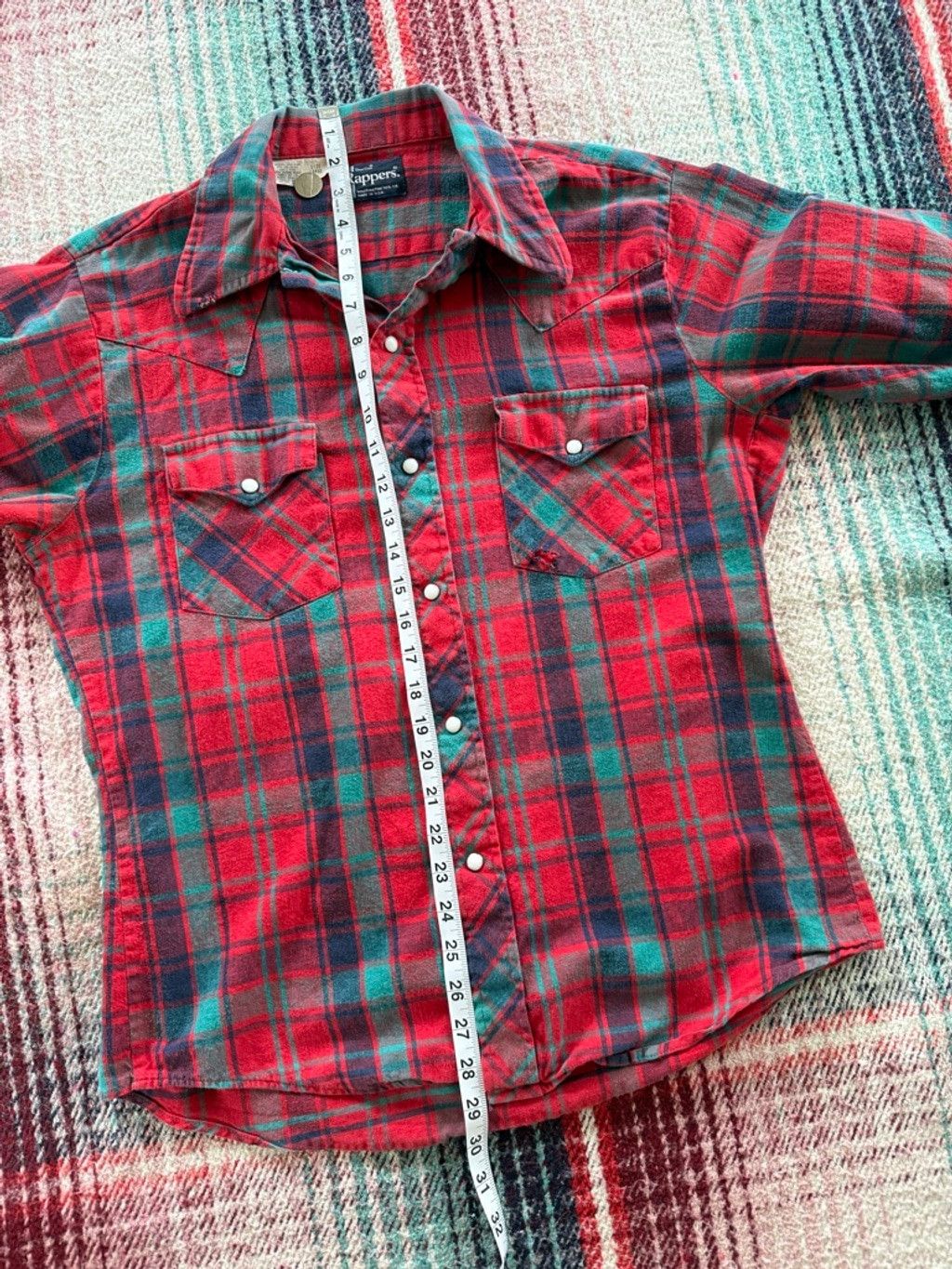 Vintage Vintage Washington Dee Cee Red Green Plaid Pearl Snap Wester Size US M / EU 48-50 / 2 - 8 Thumbnail