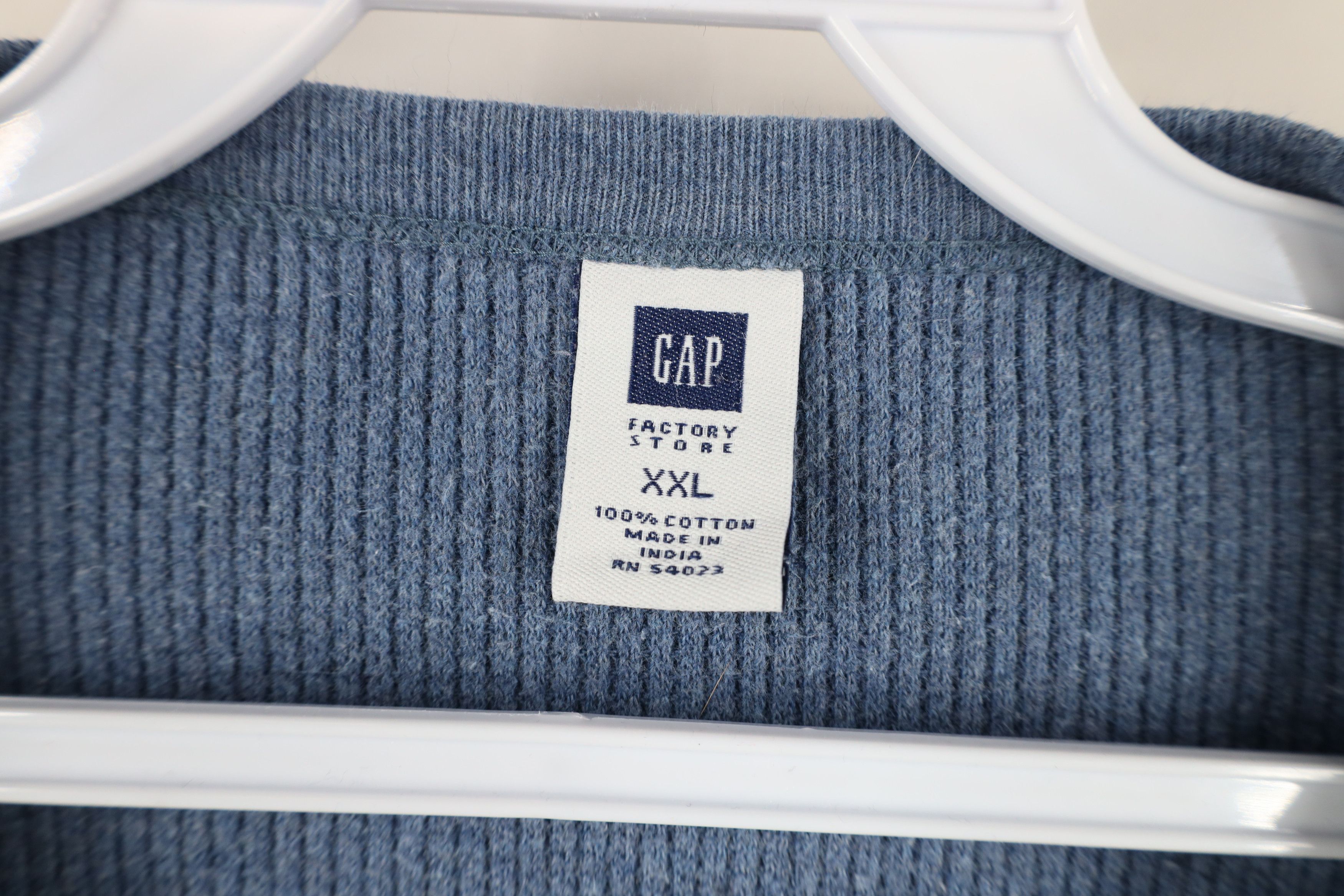 Gap × Vintage Vintage Y2K Gap Thermal Waffle Knit Long Sleeve T-Shirt Size US XXL / EU 58 / 5 - 4 Thumbnail