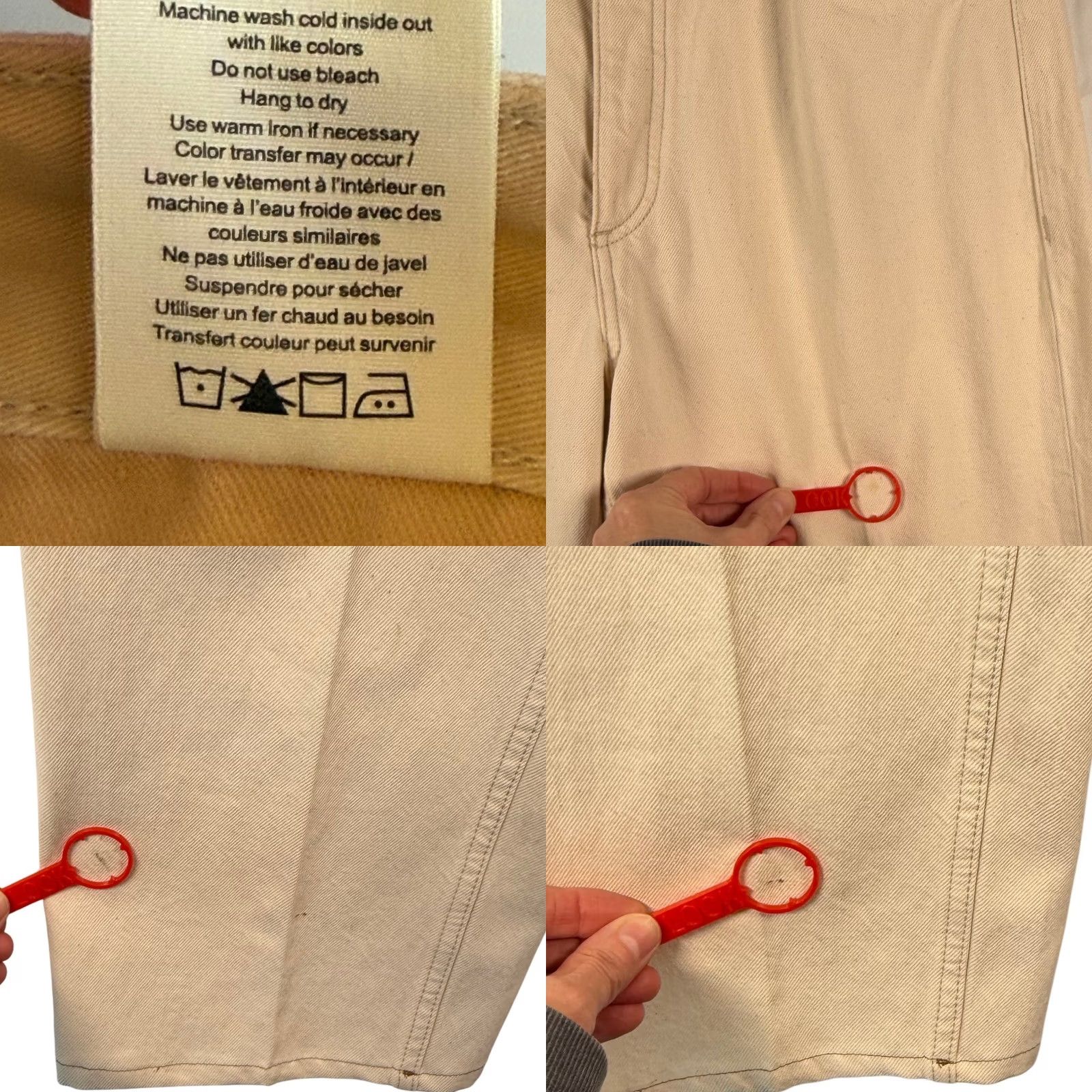 Rag & Bone Rag & Bone Alex High Rise Straight Jeans Ecru Organic Cotton Button Fly 32 5-Pocket Women Jeans Size 24" / US 00 / IT 34 - 8 Thumbnail