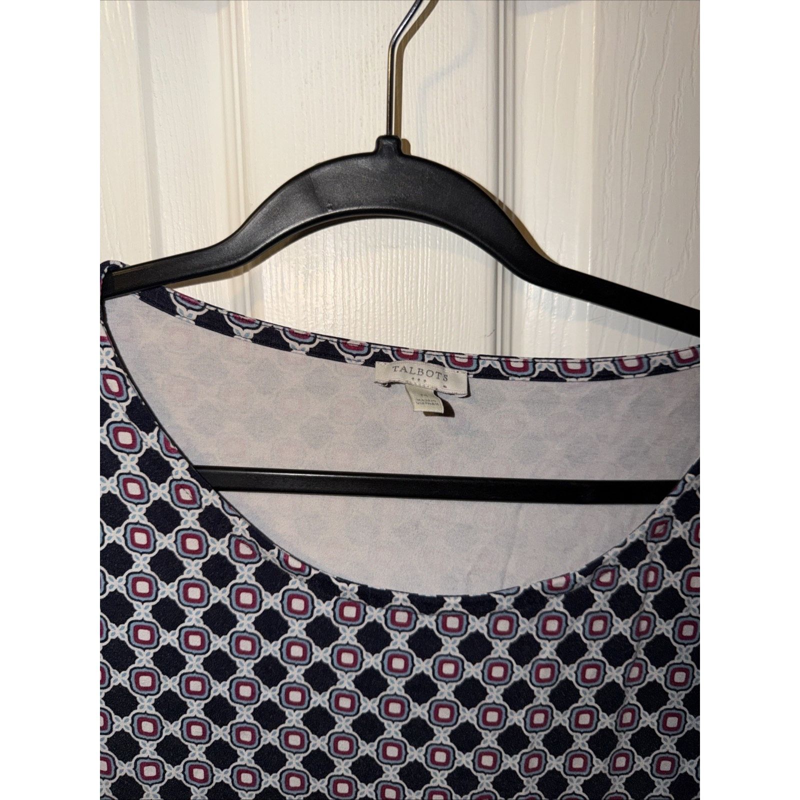 Talbots Talbots Womens Dress Size Medium Navy Blue Pink Geometric Size M / US 6-8 / IT 42-44 - 4 Thumbnail