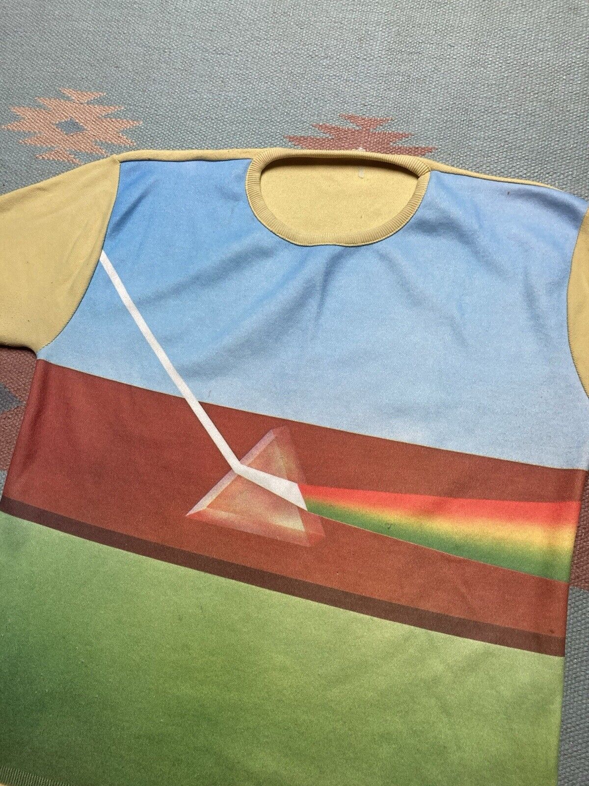 Vintage 70s t shirt Pink Floyd dark side of the moon rainbow graph M Size US M / EU 48-50 / 2 - 2 Thumbnail