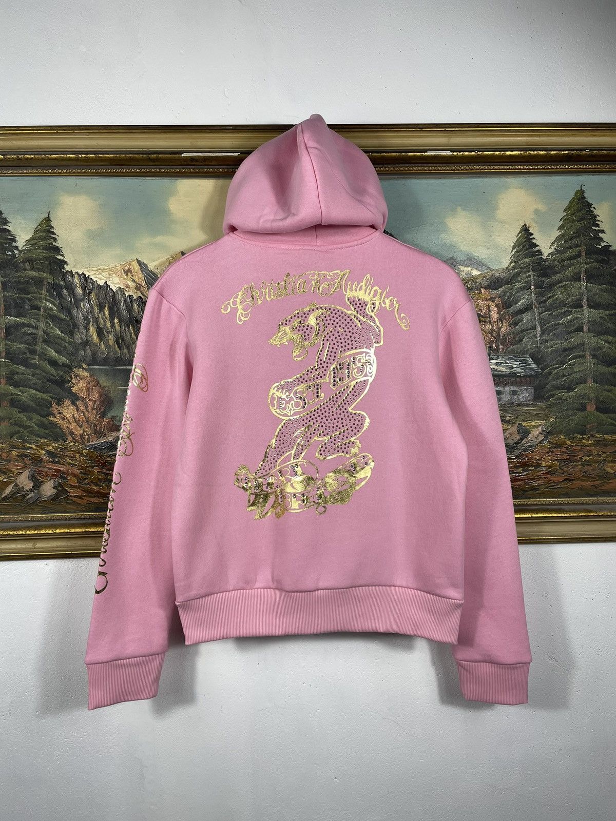 Christian Audigier × Ed Hardy × Vintage Ed Hardy Retro 00s Hoodie Sweatshirt Affliction Grunge Size S / US 4 / IT 40 - 1 Thumbnail