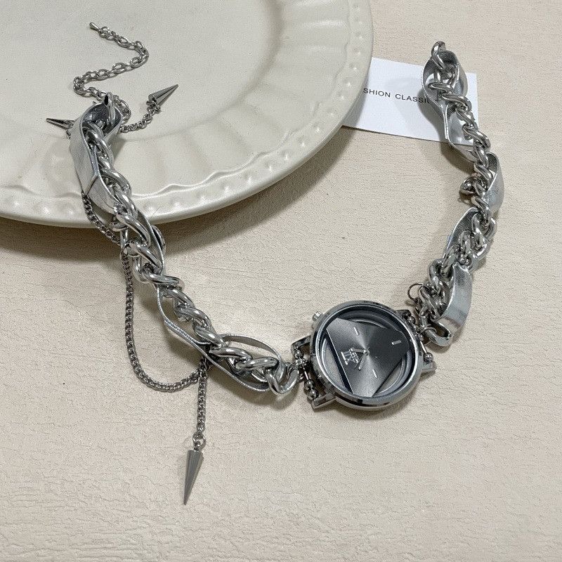 Jewelry Geometric Triangle Round Dial Necklace Size ONE SIZE - 3 Thumbnail