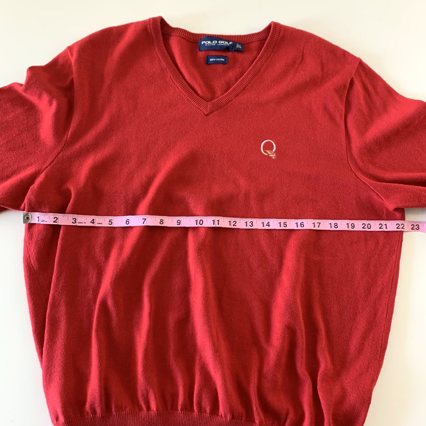 Vintage Polo Golf Men’s V-Neck Cotton Pullover Sweater Red L Size US L / EU 52-54 / 3 - 4 Thumbnail