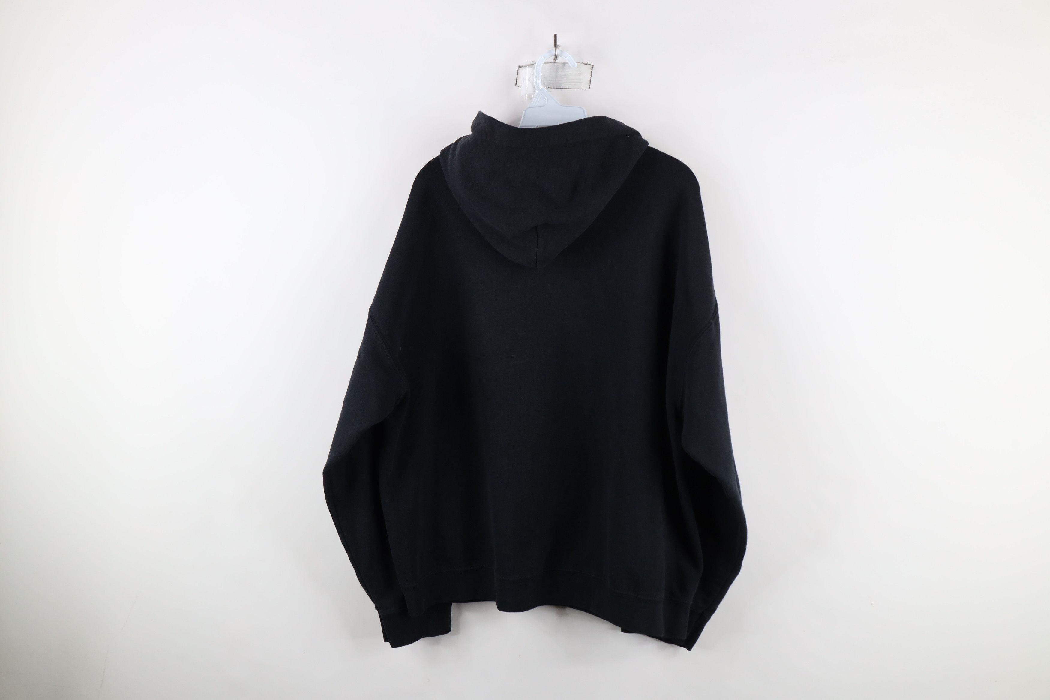 Vintage Vintage 90s Streetwear Blank Hoodie Sweatshirt Black Size US XL / EU 56 / 4 - 8 Thumbnail