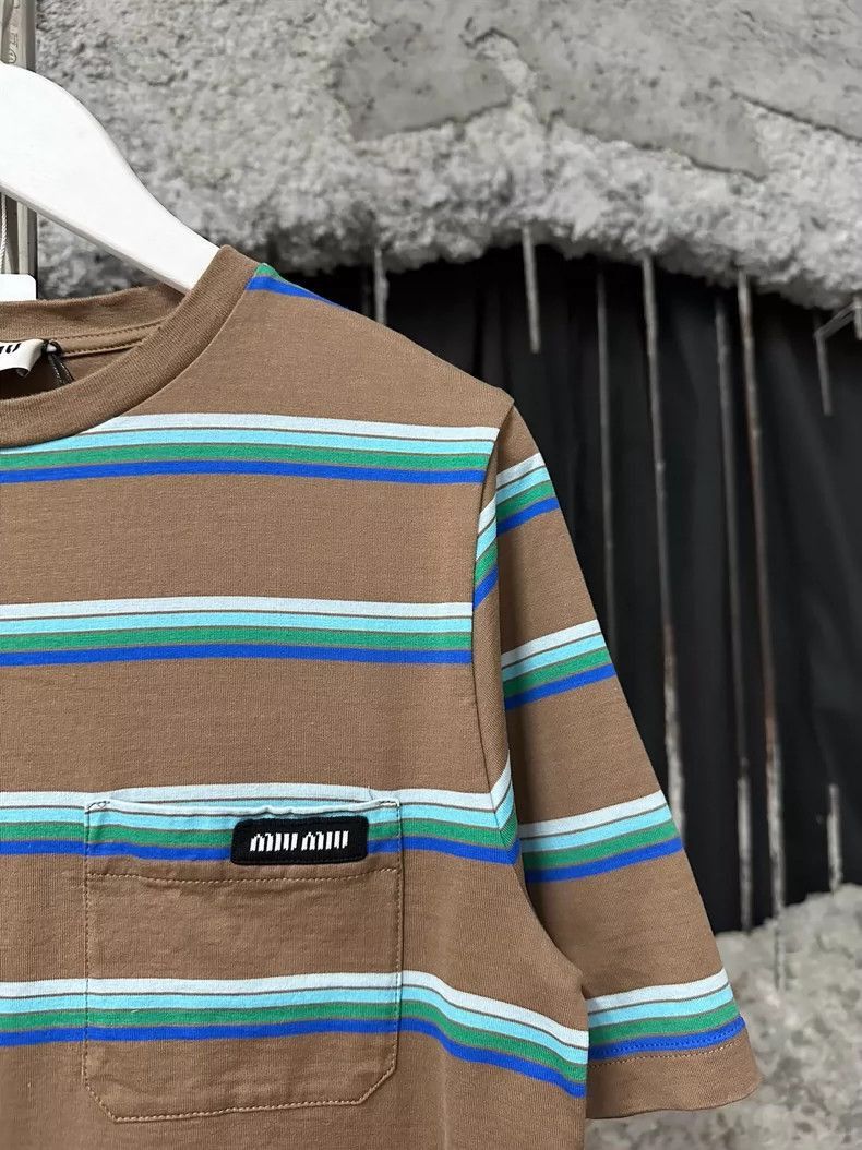 Miu Miu Miumiu Striped Short Sleeve TShirt-2506 Size S / US 4 / IT 40 - 5 Thumbnail
