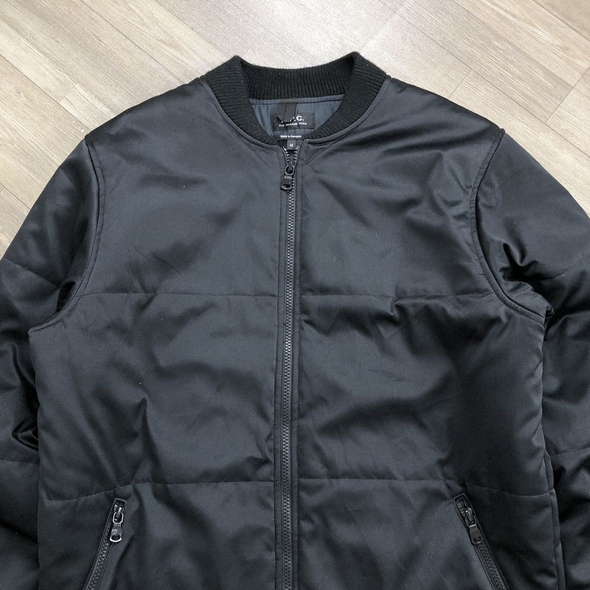 A.P.C. 2000s A.P.C. Ned Quilted Black Bomber Jacket Size US M / EU 48-50 / 2 - 2 Thumbnail