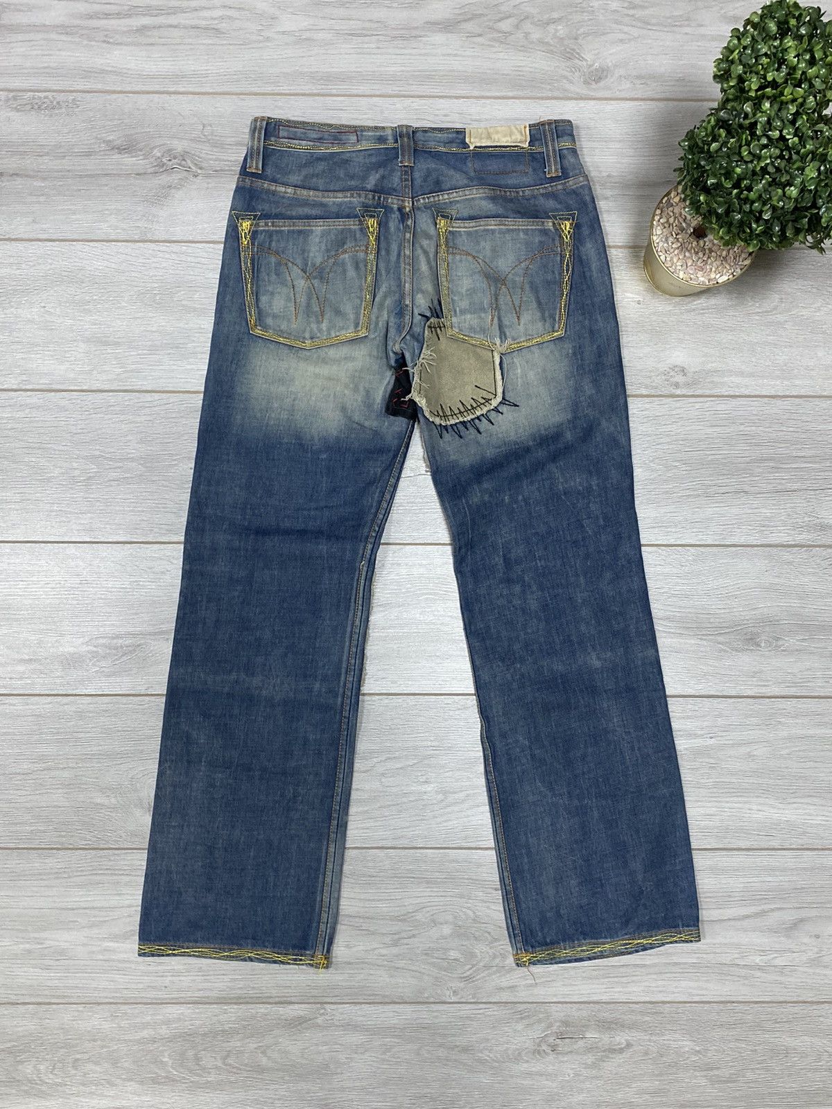 Vintage Tough jeansmith patchwork military denim jeans Size US 32 / EU 48 - 2 Thumbnail
