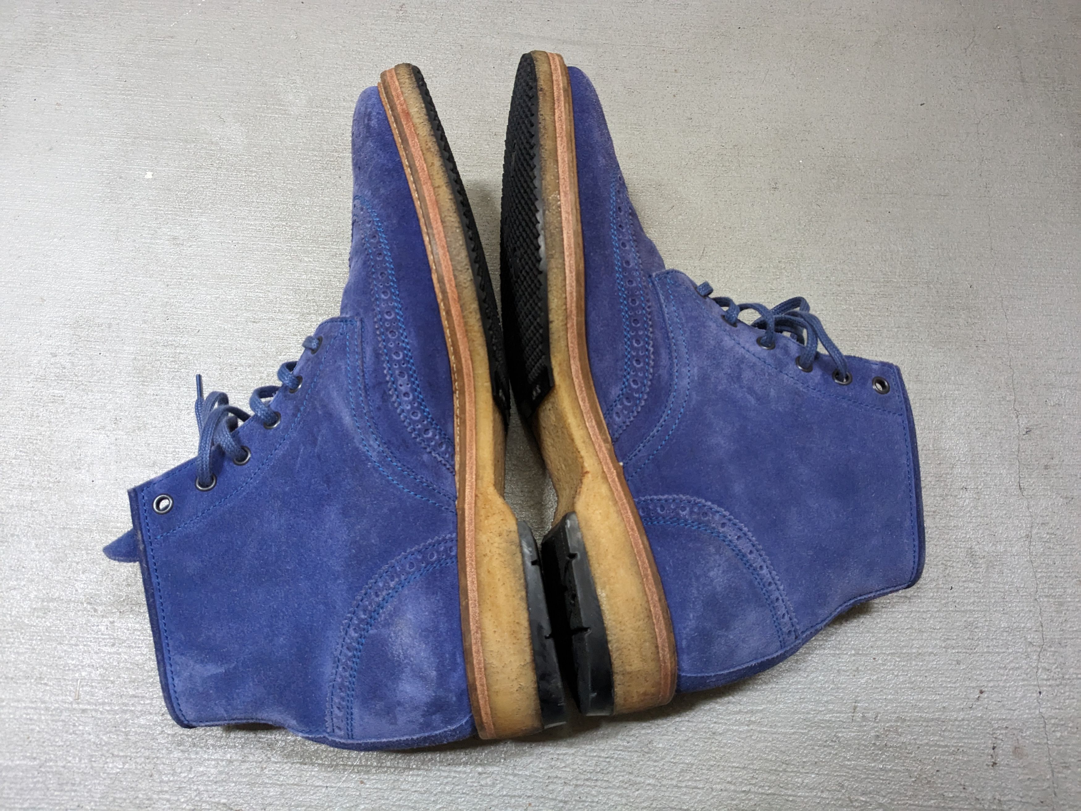 Hugo Boss Hugo Boss Wingtip Boots Blue Suede Brogues 11 44 Lace Up Size US 11 / EU 44 - 7 Thumbnail