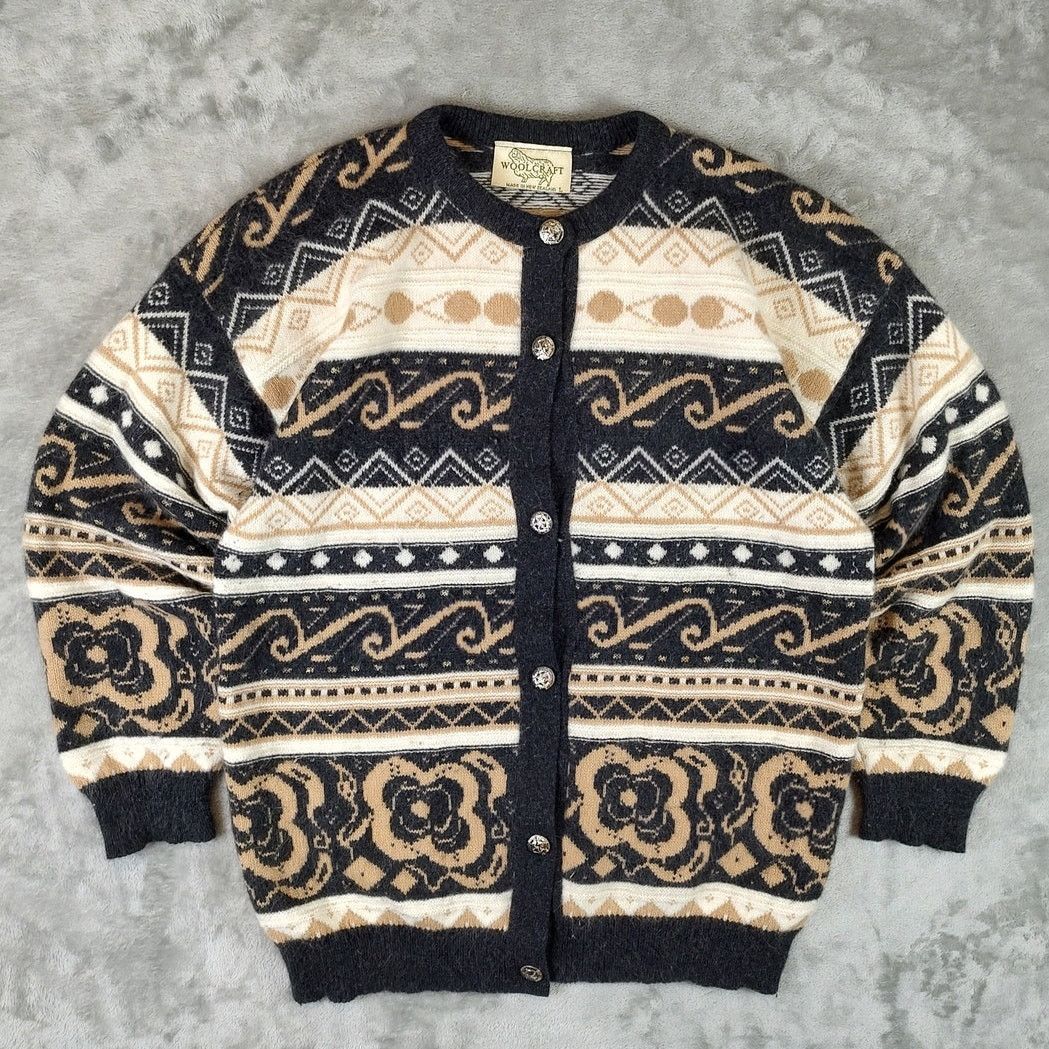 VTG Woolcraft Angora Lambswool cardigan New Zealand mens L