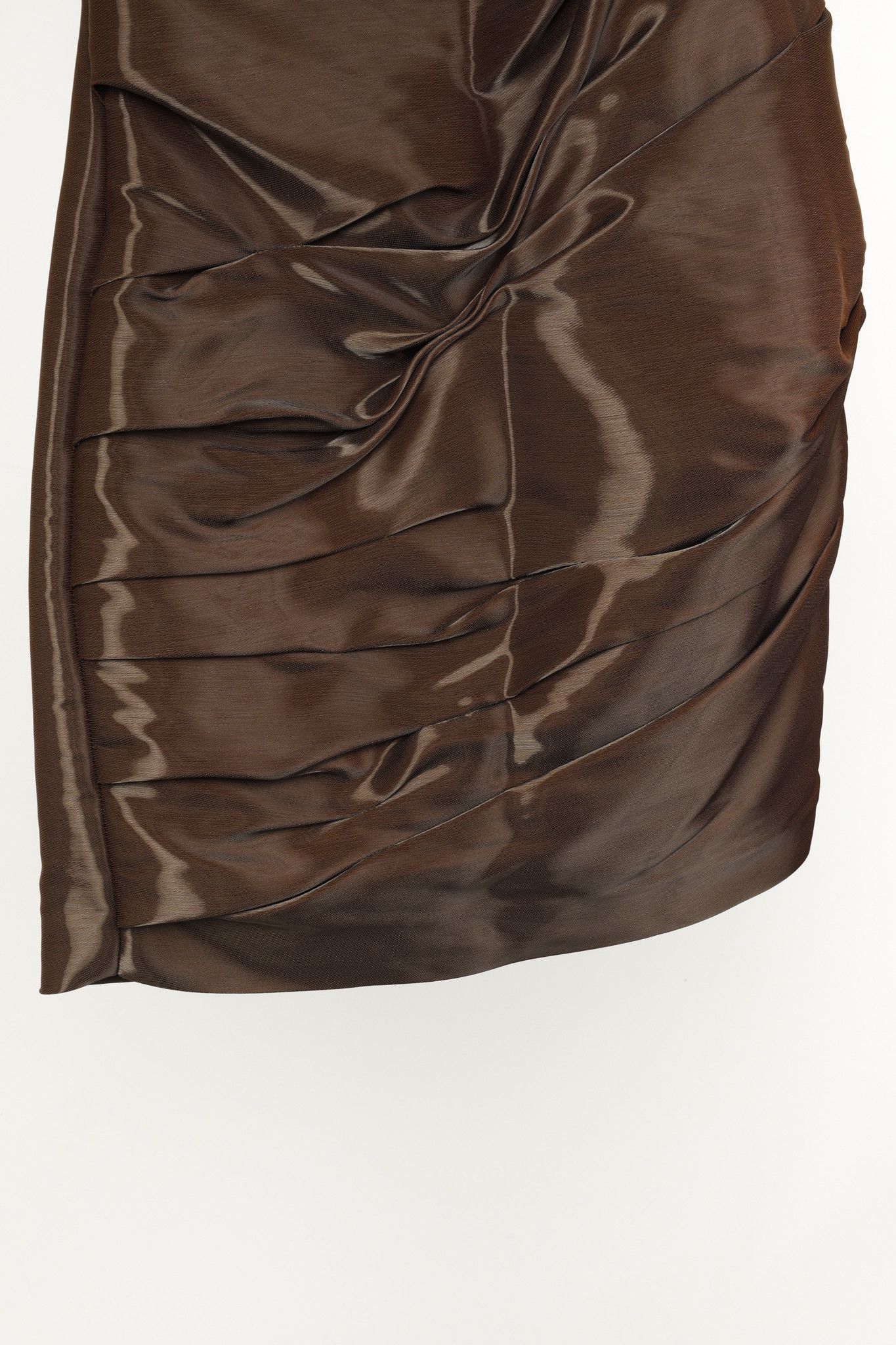Ports 1961 Ports 1961 Runway Brown Shiny Off-The-Shoulder Mini Dress Size XS / US 0-2 / IT 36-38 - 7 Thumbnail