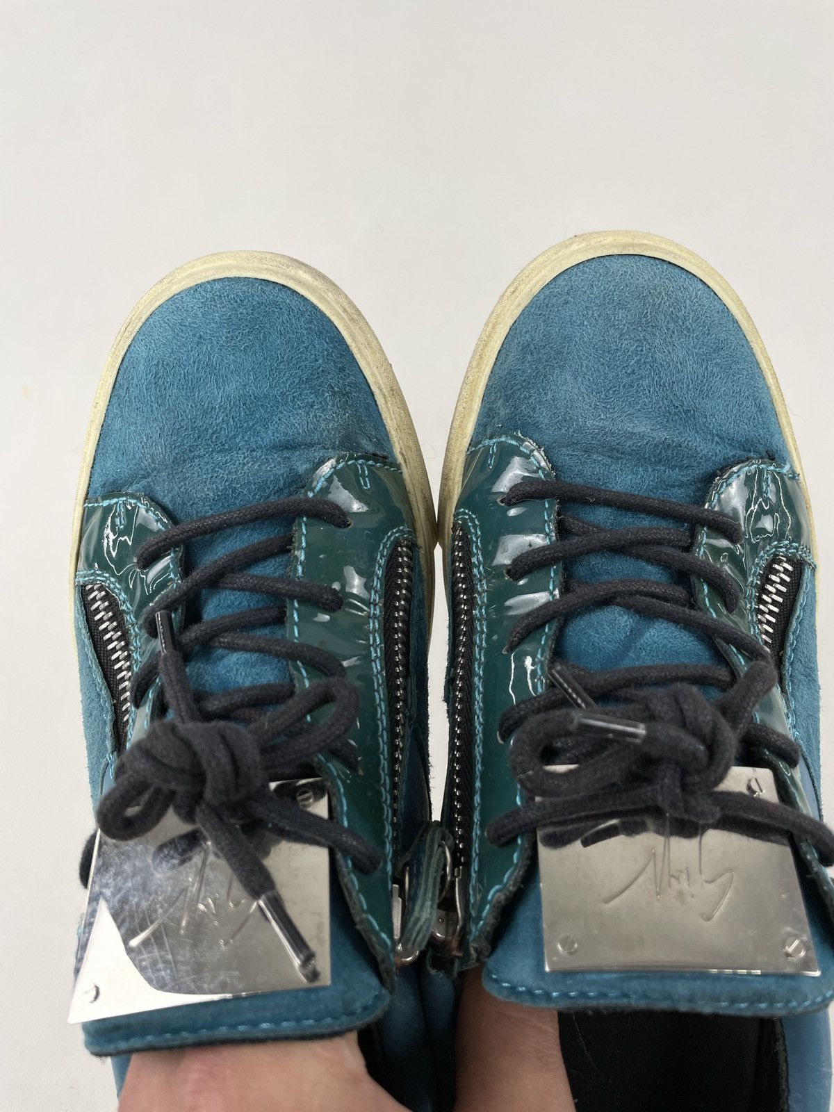Designer × Giuseppe Zanotti Frankie Leather-Suede Double-Zip Low-Top Sneakers Shoes Size US 8.5 / IT 38.5 - 12 Thumbnail