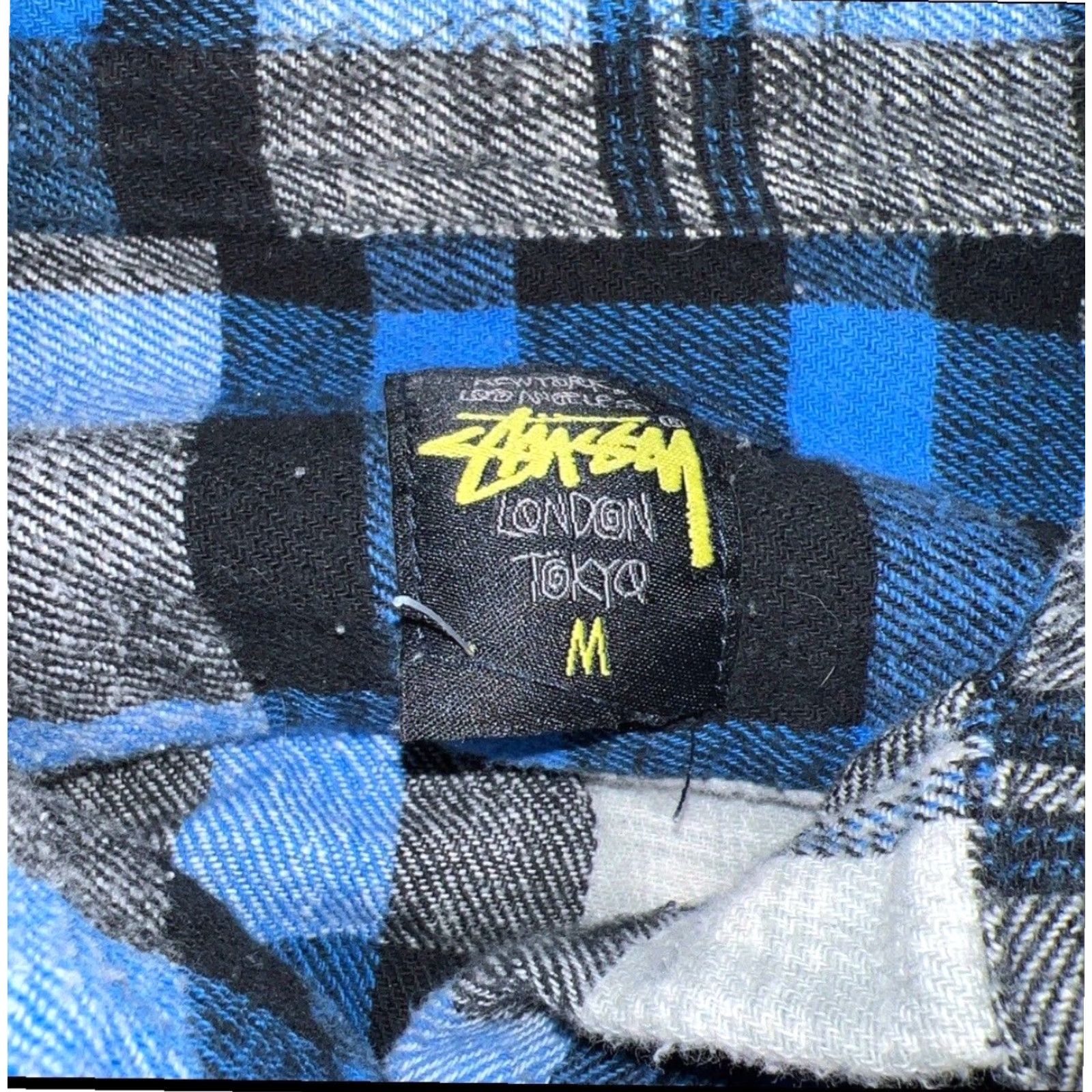 Vintage VINTAGE Stussy Blue Plaid Button-Up Shirt Womens Size M London Size M / US 6-8 / IT 42-44 - 3 Thumbnail