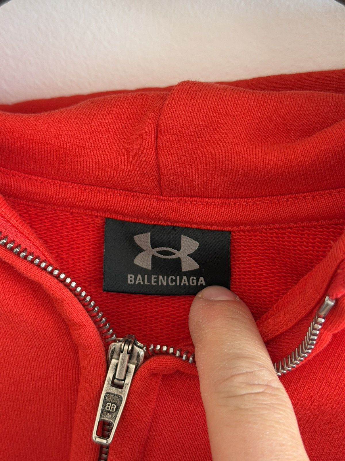 Balenciaga × Under Armour *RARE* BALENCIAGA DEMNA UNDER ARMOUR REGULAR FIT HOODIE RED Size US XXS / EU 40 - 9 Thumbnail