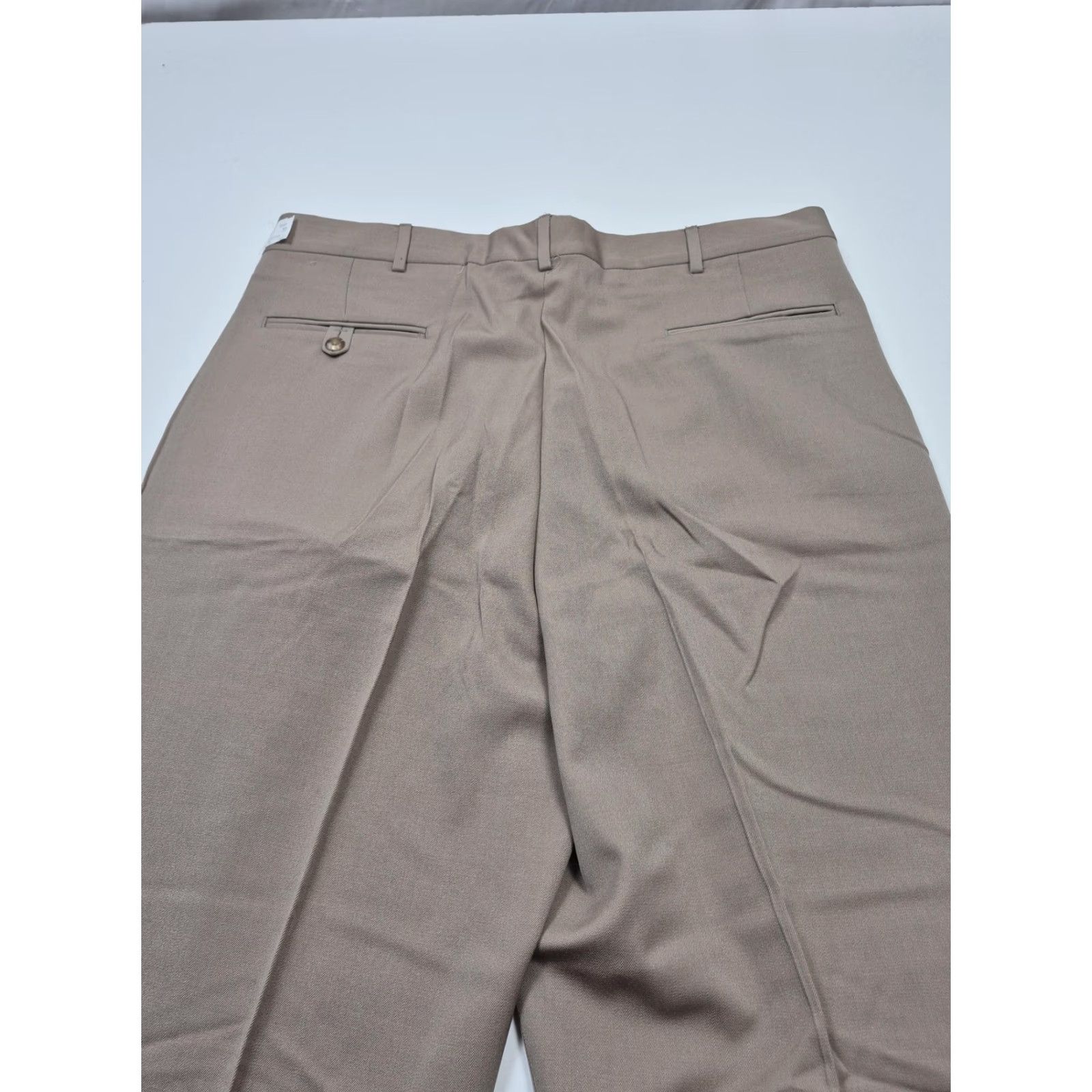 Vintage John Alexander Dress Pants Mens 38x37 Beige Wool Pleated Classic Fit Unhemmed Size US 38 / EU 54 - 7 Thumbnail