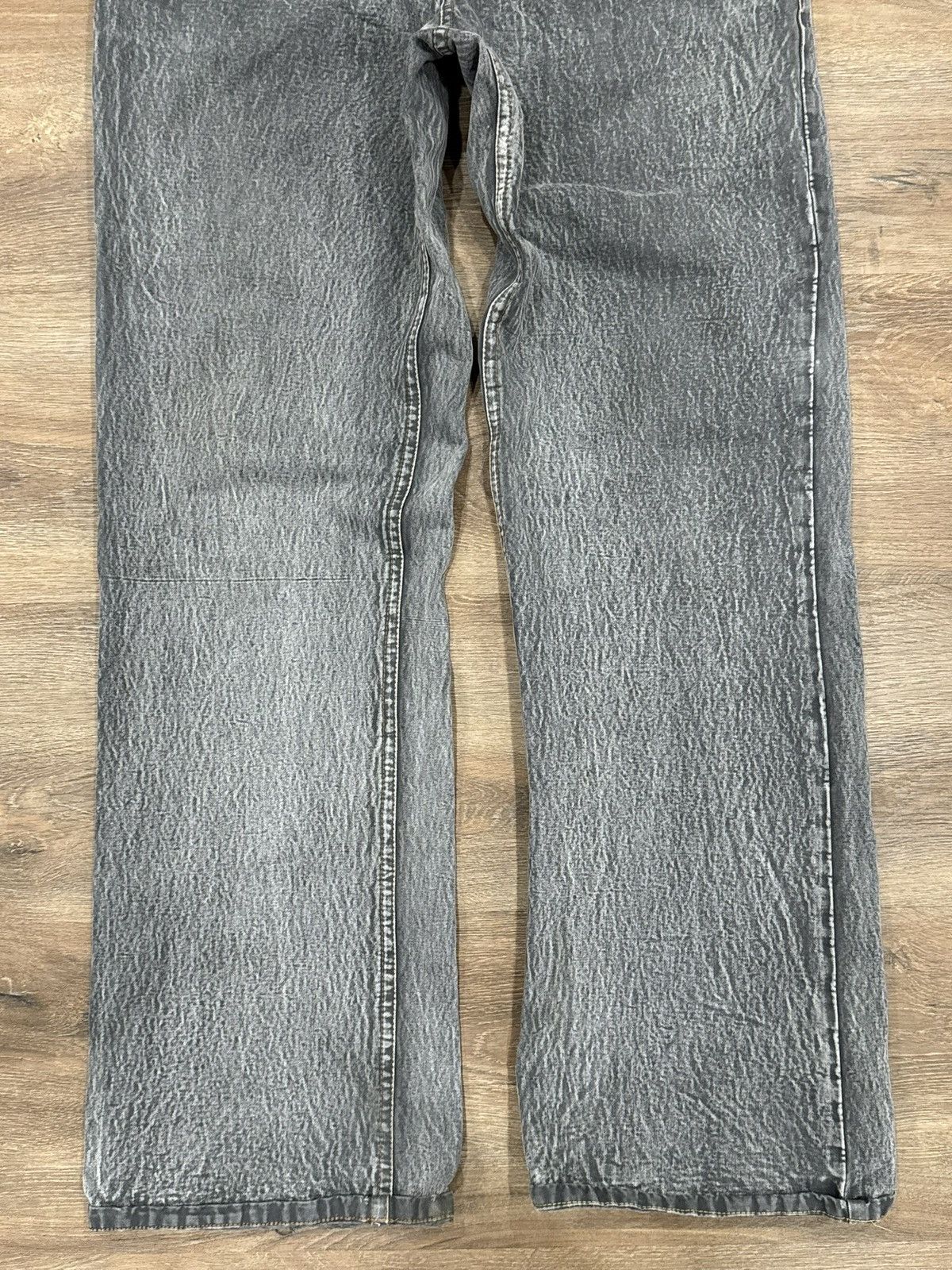 Japanese Brand Baggy Grey Reaper Textured Denim - Wide Leg Streetwear Jeans Size US 34 / EU 50 - 7 Thumbnail
