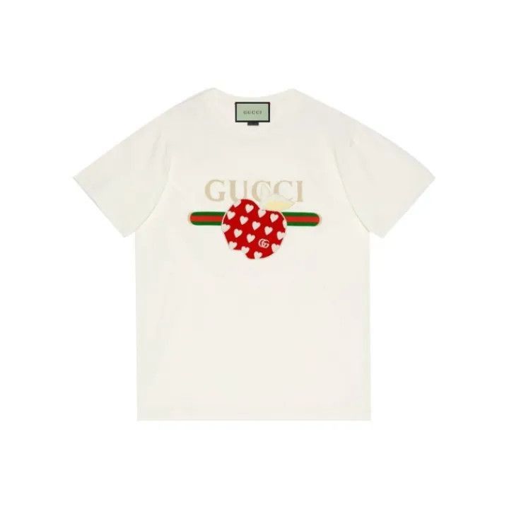 Gucci Gucci Loose-Fit T-Shirt with Heart Apple Design-2507 Size S / US 4 / IT 40 - 7 Thumbnail