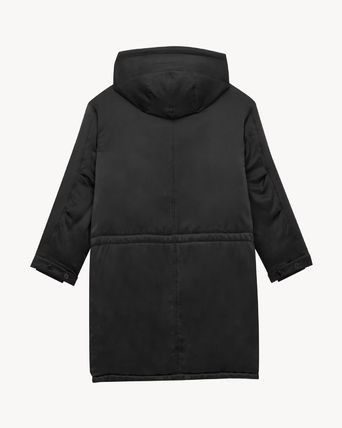 Saint Laurent Paris oc11z1225 800905 Long Parka in Silk Satin in Black Size US S / EU 44-46 / 1 - 3 Thumbnail