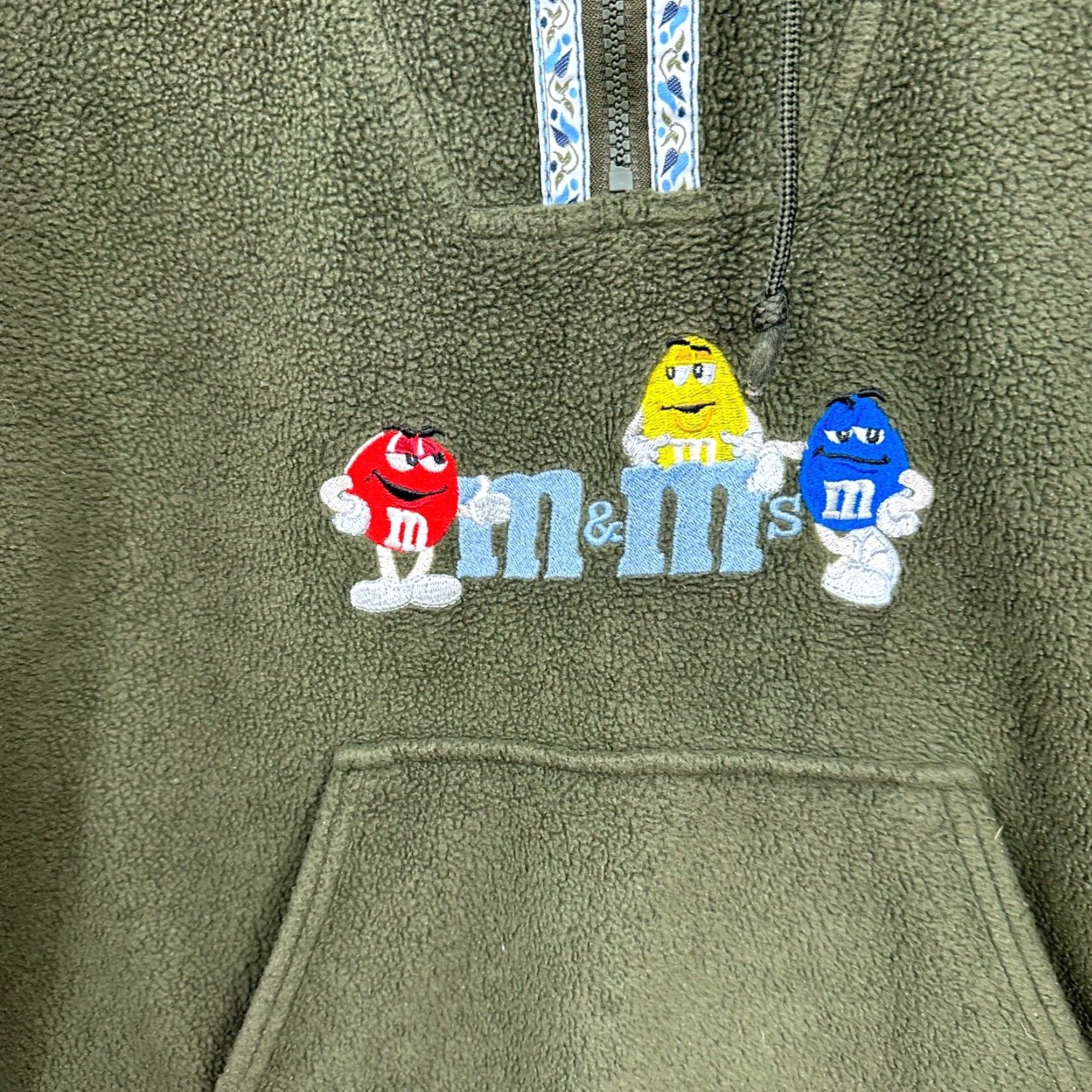 MNML VINTAGE MnM Hoodie Shirt Womens M Green 90s Hooded Pullover Fleece Zip M&Ms Y2K Classic Summer Winter Fall Casual Business Travel Golf? Size M / US 6-8 / IT 42-44 - 7 Thumbnail