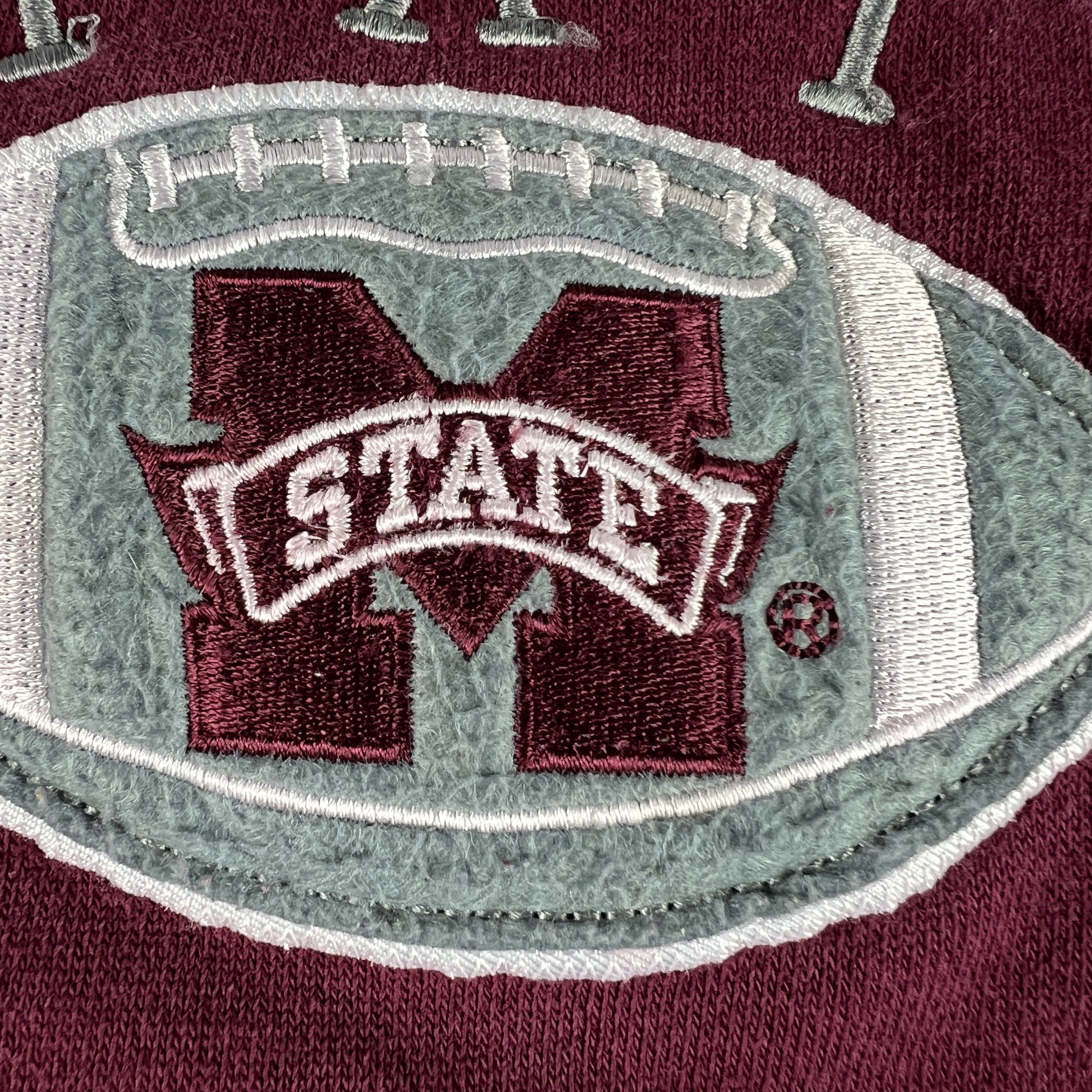J. America × NCAA Y2K Mississippi State Bulldogs Sweatshirt Red Faded Hoodie Size US L / EU 52-54 / 3 - 4 Thumbnail