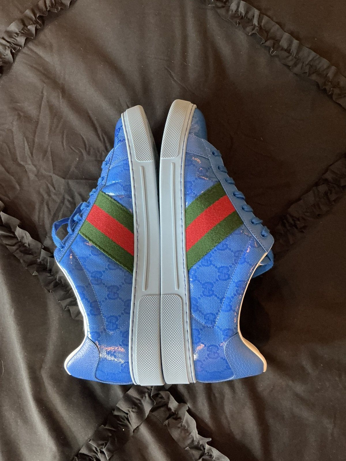 Gucci Gucci Screener GG Supreme Low-Top — Patent Blue Monogram Size US 10 / EU 43 - 6 Thumbnail
