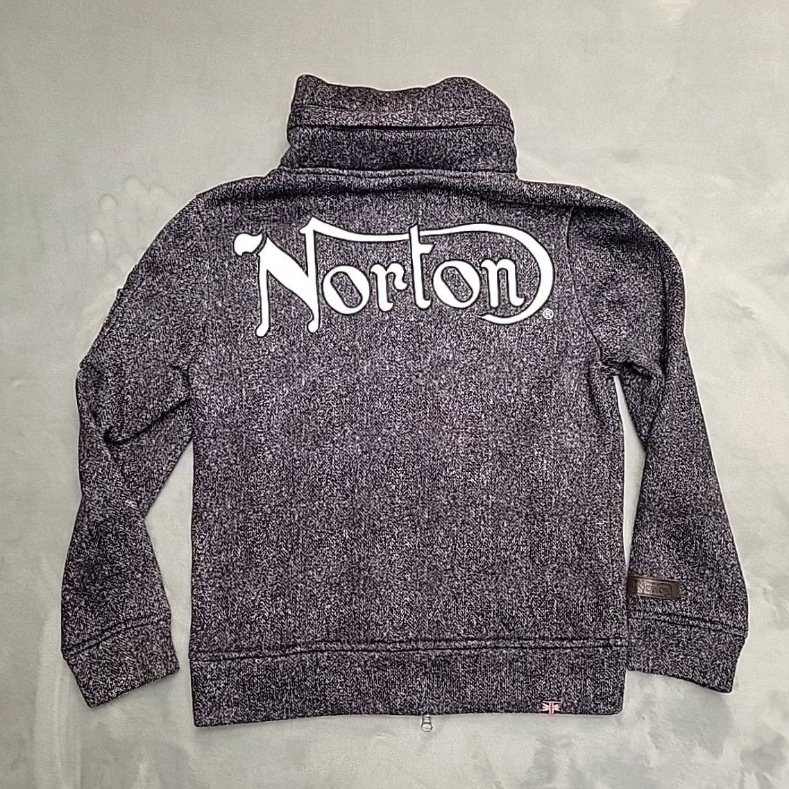 Logo 7 Norton Jacket Womens M Gray Hooded Knit Embroidered Logo Full Zip Retro Hoodie Size M / US 6-8 / IT 42-44 - 6 Thumbnail