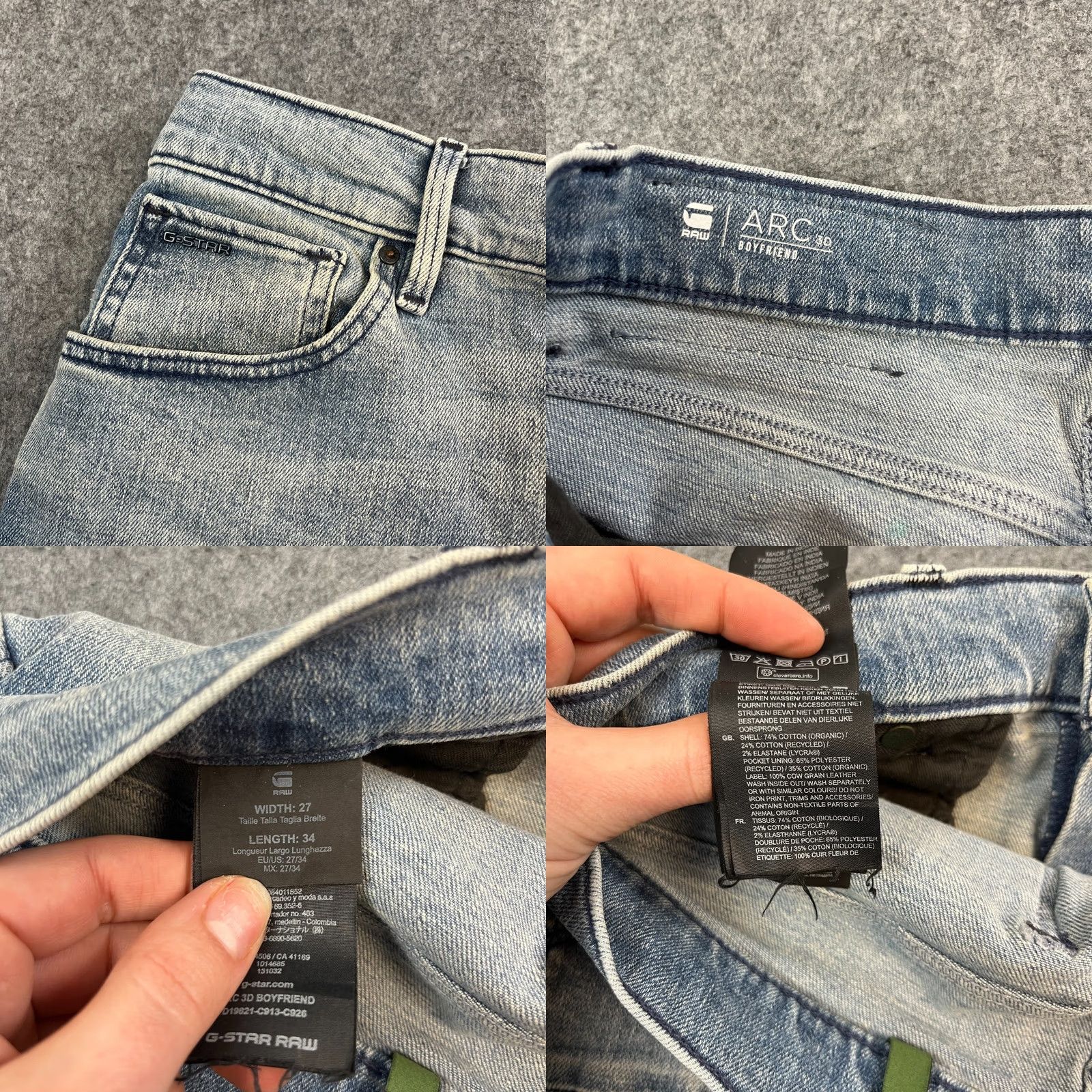 G-Star G-Star Womens Jeans Boyfriend Arc Tapered 27 34 UK 8 Light Blue Wash Y2K Regular Rise 5-Pocket Denim Jeans Womens Size 30" / US 8 / IT 44 - 8 Thumbnail