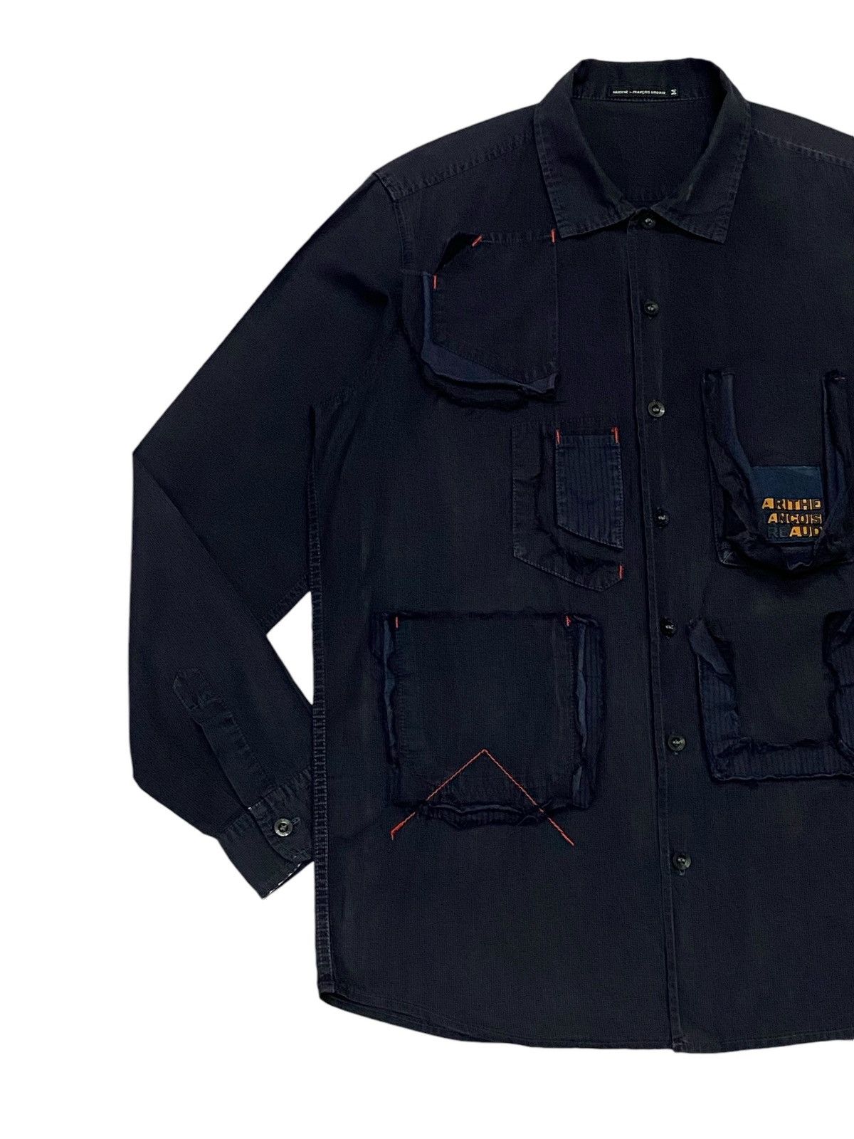 Japanese Brand × Marithe + Francois Girbaud × Vintage Vtg Marithe Francois Girbaud Ripped Pocket Button Ups Shirt Size US M / EU 48-50 / 2 - 6 Thumbnail