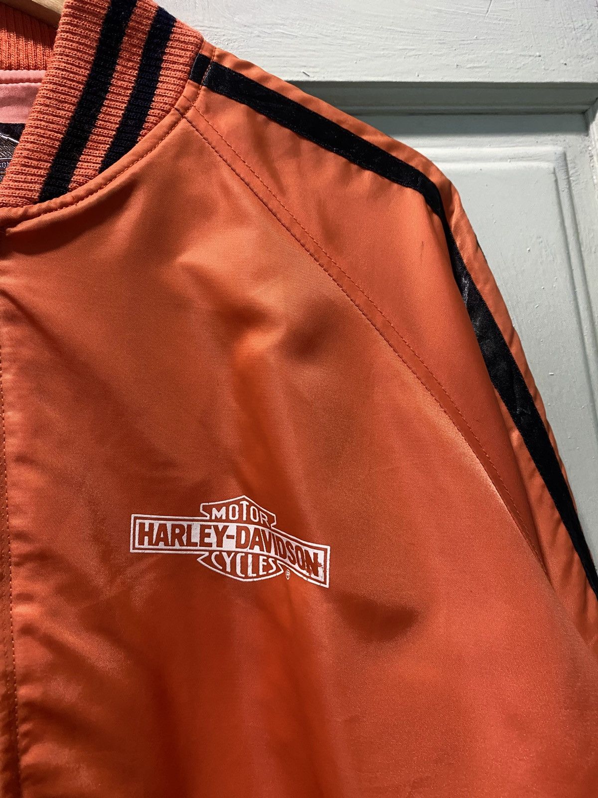 Harley Davidson Vintage Harley Davidson Bomber Jacket Stripes Made Japan Size US XL / EU 56 / 4 - 4 Thumbnail