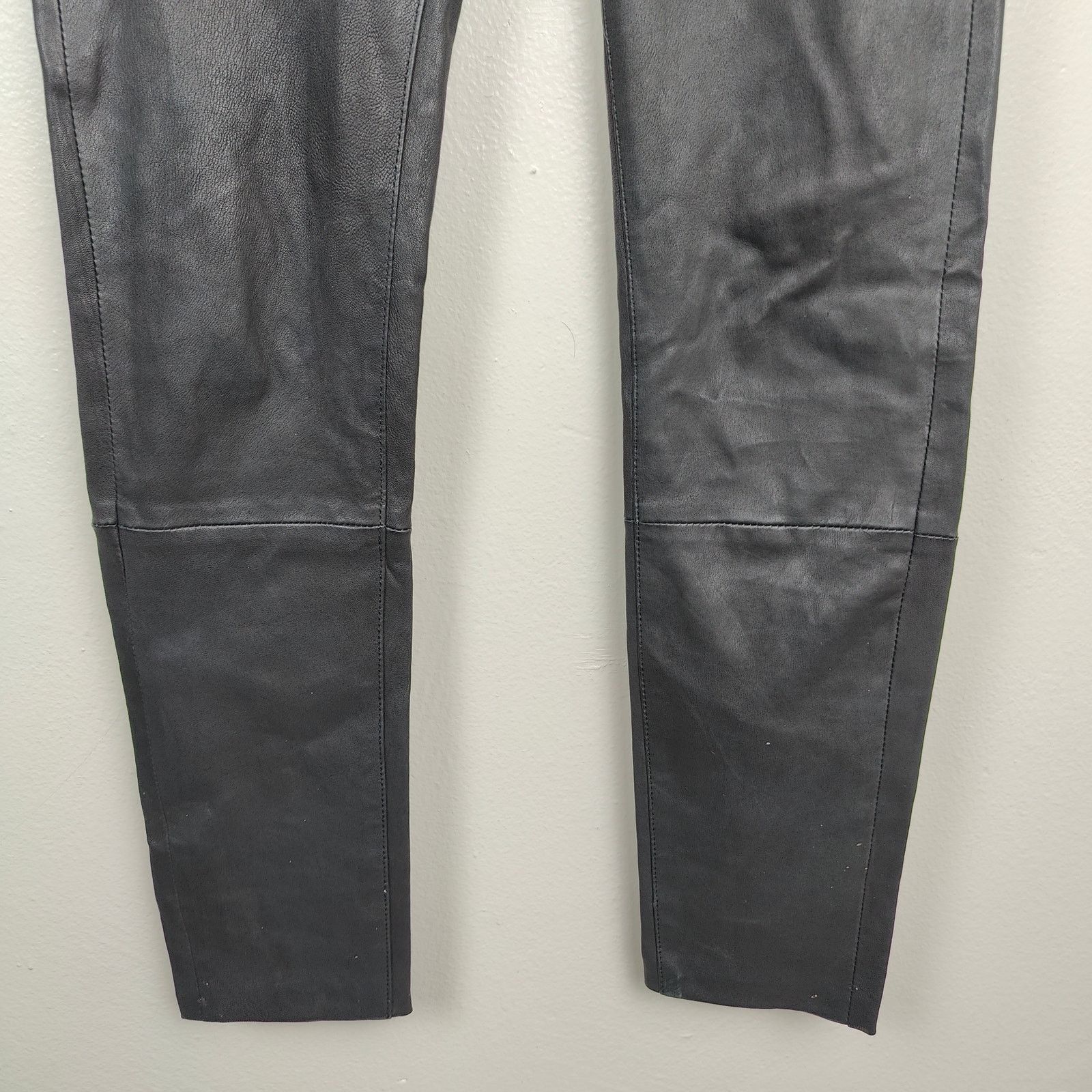 Polo Ralph Lauren Polo Ralph Lauren Leather Pants Womens 6 Black Skinny Zip Size 28" / US 6 / IT 42 - 4 Thumbnail