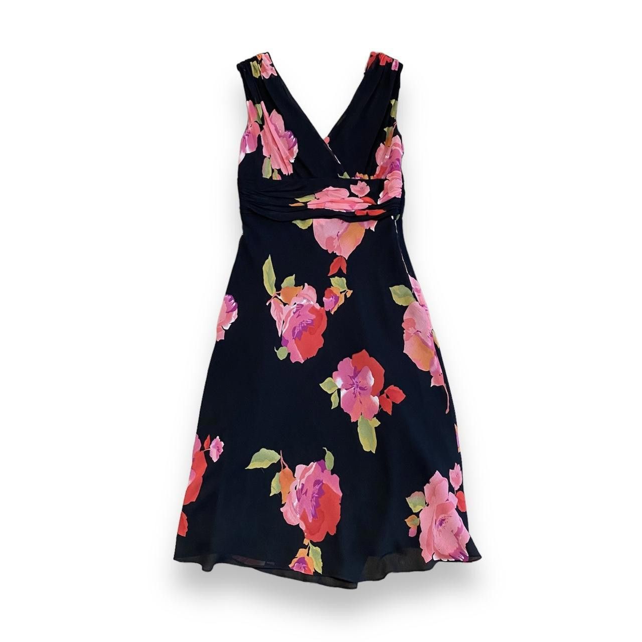 Jones New York Jones New York Y2K Floral V Neck Dress Size L / US 10 / IT 46 - 1 Thumbnail
