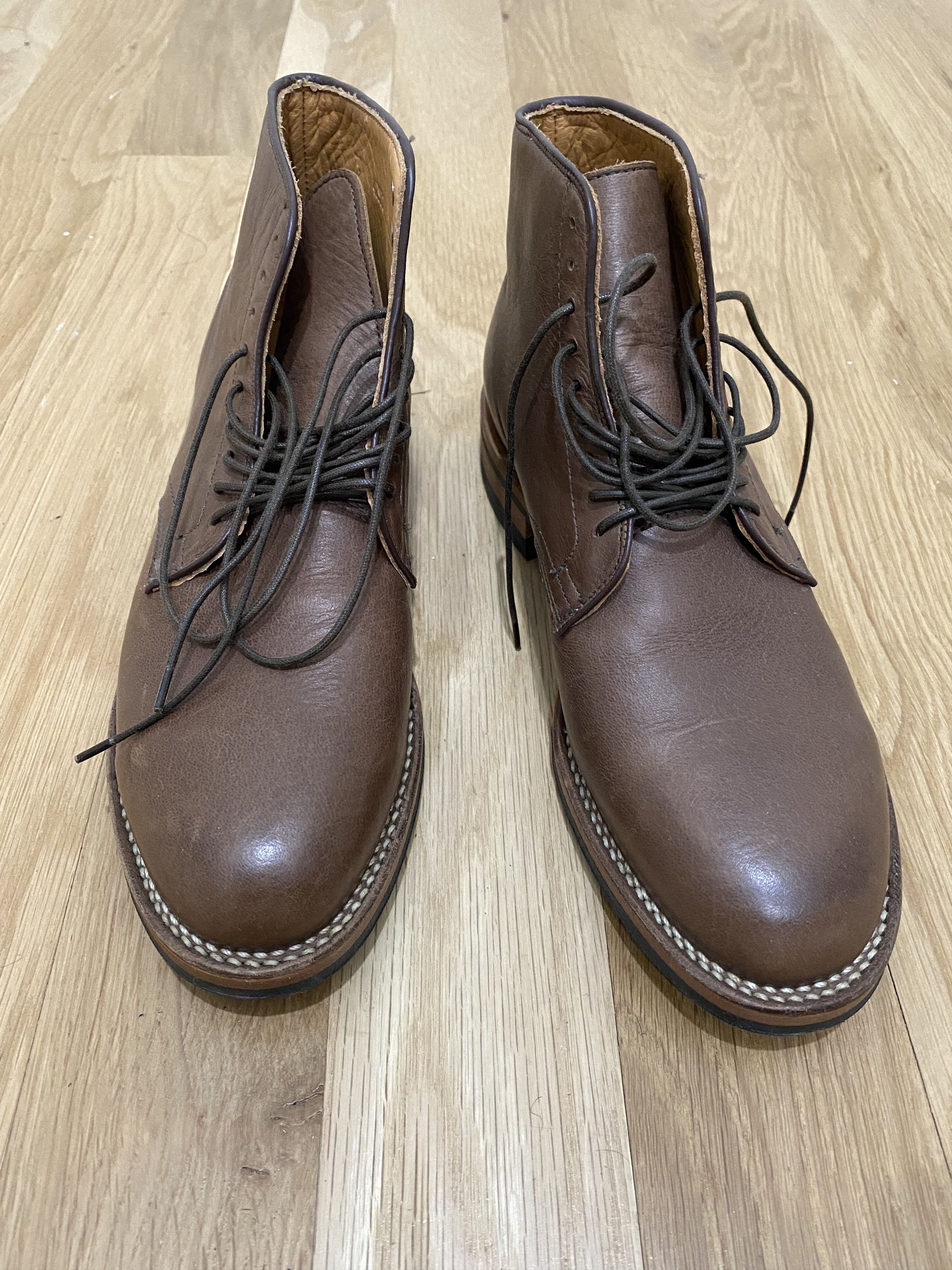 Viberg Derby Boots - Brown Glace Deer - 2020 Last Size US 7.5 / EU 40-41 - 2 Thumbnail