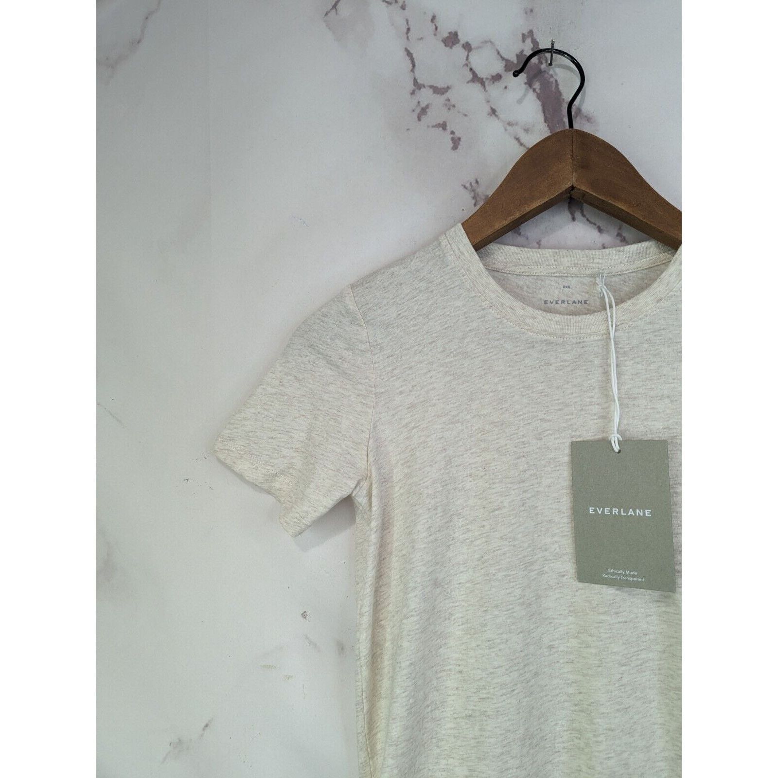 Everlane Everlane T Shirt Women XS Heathered Oat Tee Organic Crew Size XS / US 0-2 / IT 36-38 - 2 Thumbnail