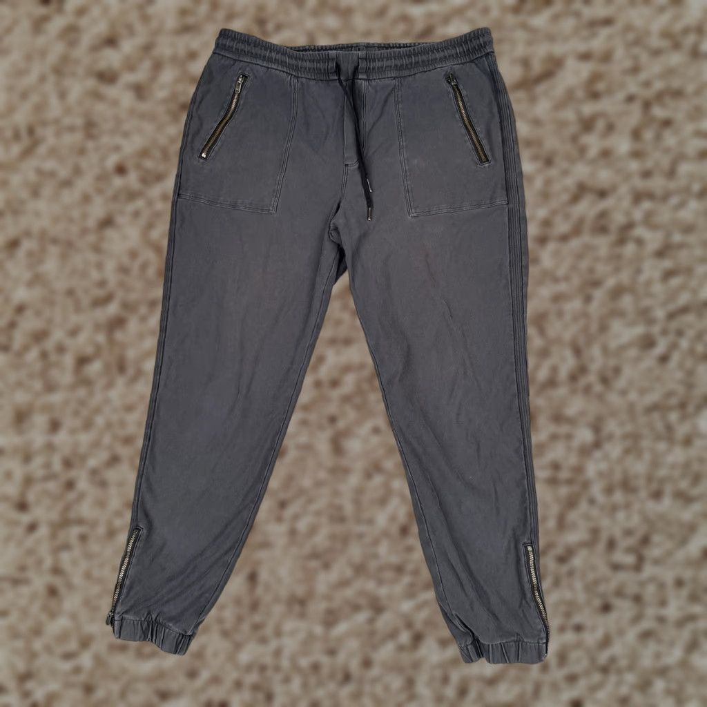 Athleta Athleta Womens Jogger Pants 12 Gray Elastic Waist Ankle Zippers Pockets Twill Cotton Spandex Size 34" / US 12 / IT 48 - 1 Thumbnail