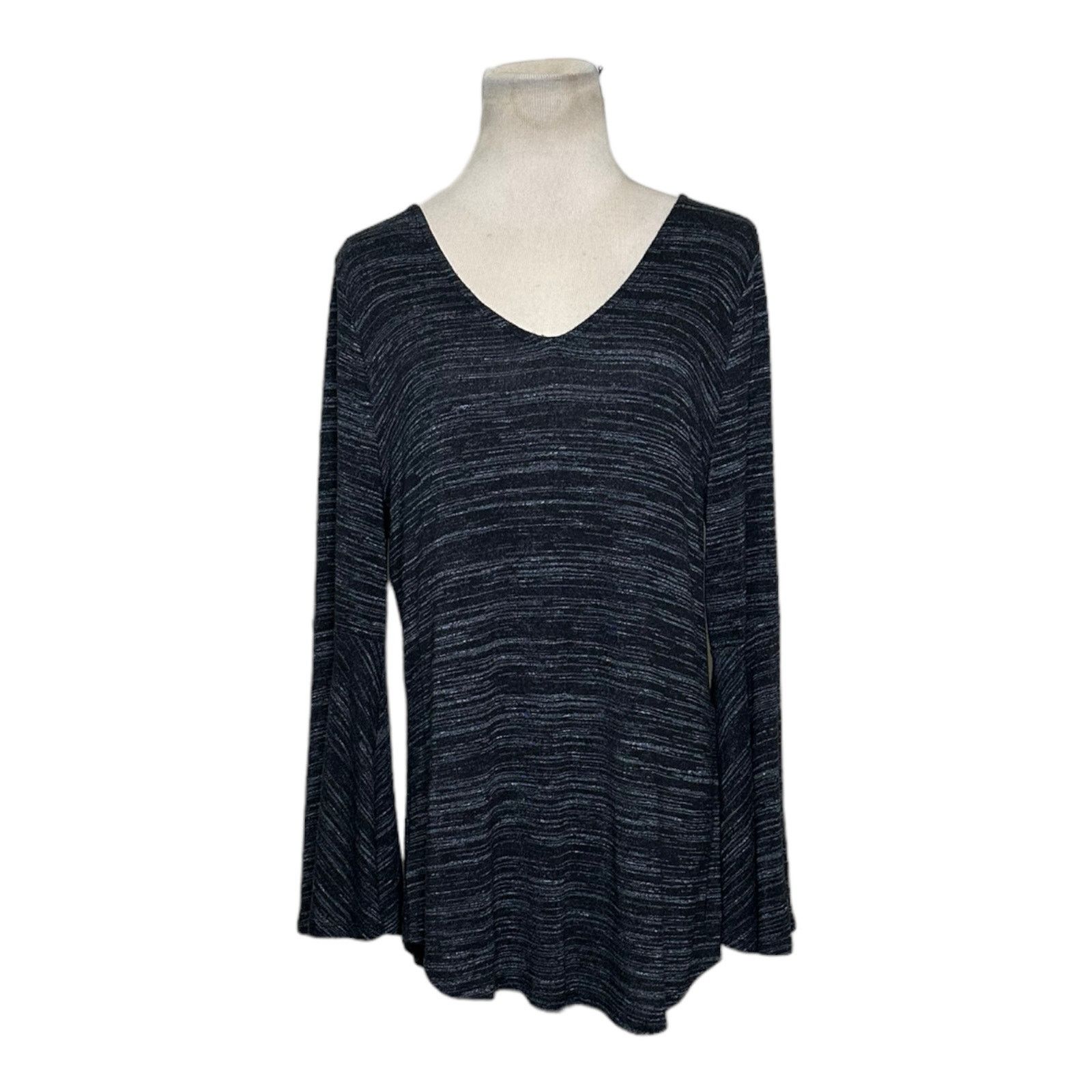 Loft Loft marbled black v neck flare sleeves open back top size M Size M / US 6-8 / IT 42-44 - 11 Thumbnail