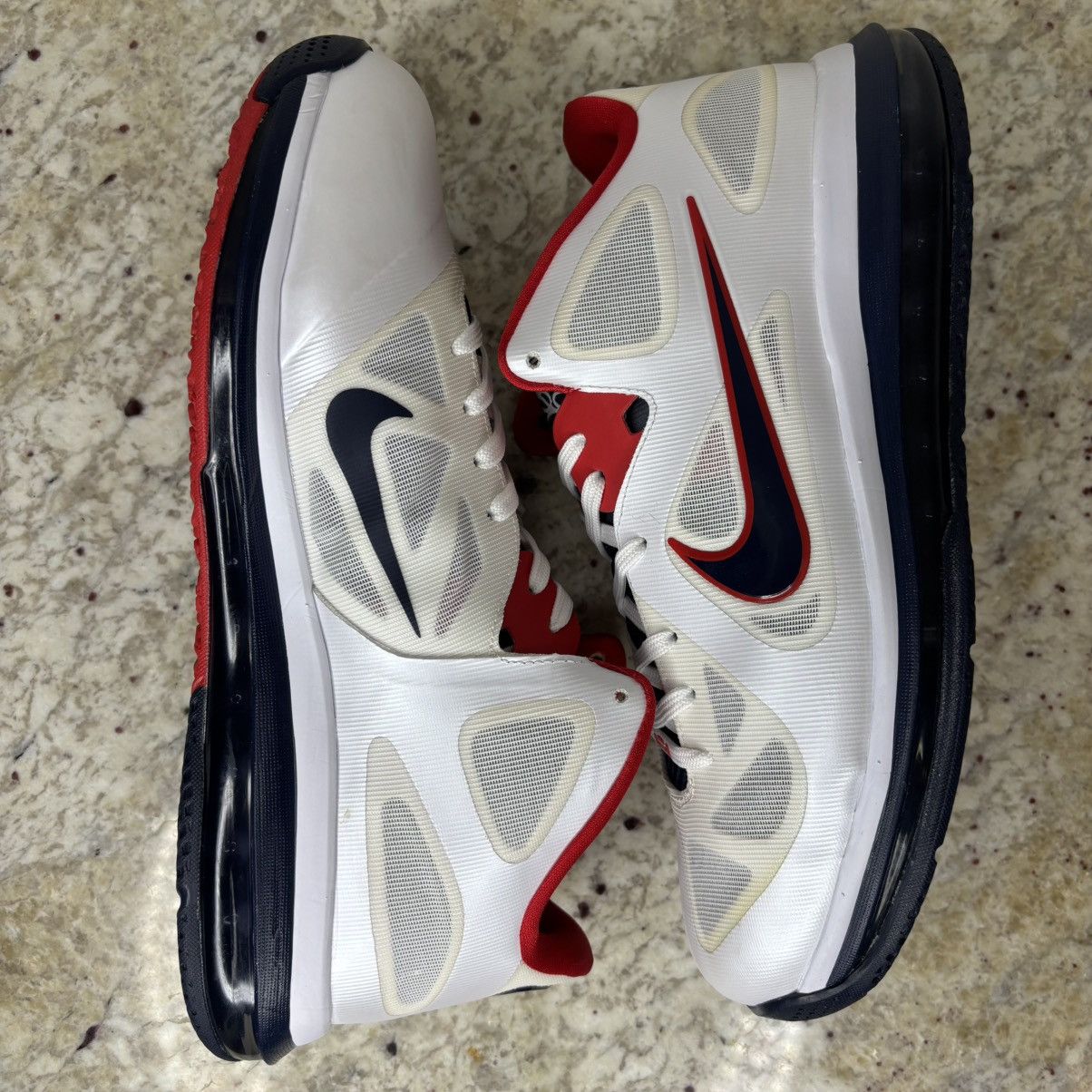 Nike Size 11.5 -Nike LeBron 9 Low USA Olympic WORN ONCE WITH BOX Size US 11.5 / EU 44-45 - 13 Thumbnail