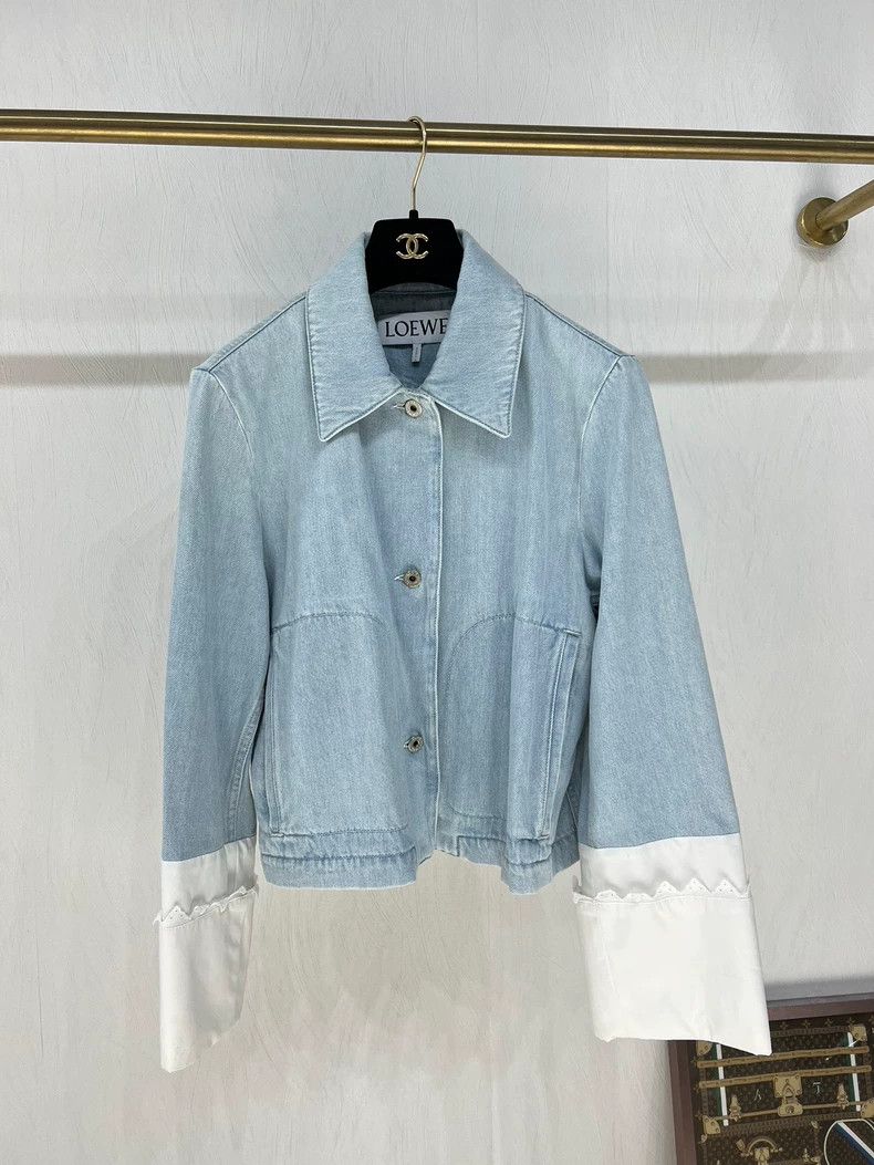 Loewe LOEWE A white cuff denim jacket Size XS / US 0-2 / IT 36-38 - 1 Thumbnail