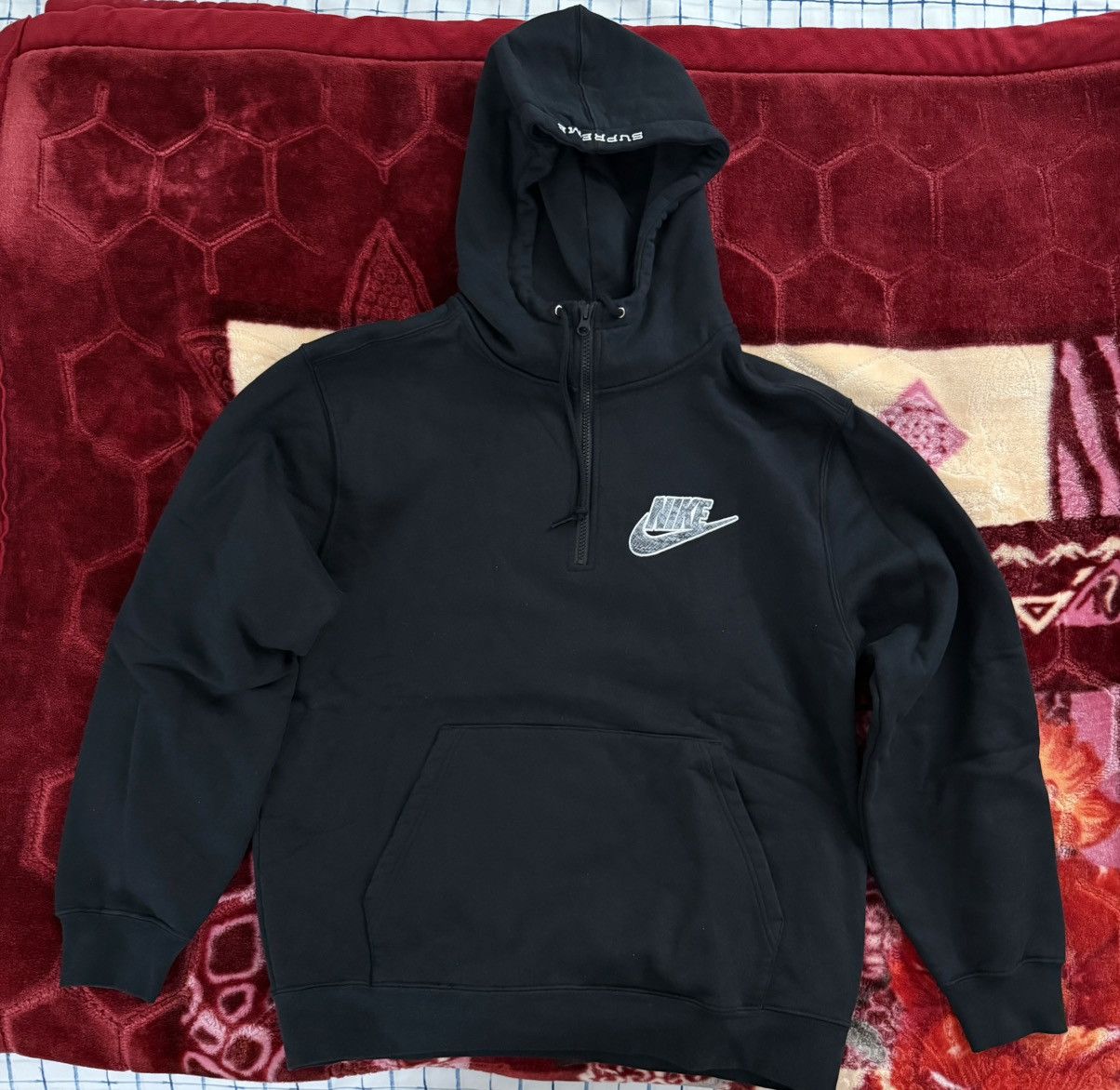 Nike × Supreme Supreme x Nike Half Zip Hooded Sweatshirt Black Size Medium Size US M / EU 48-50 / 2 - 1 Thumbnail