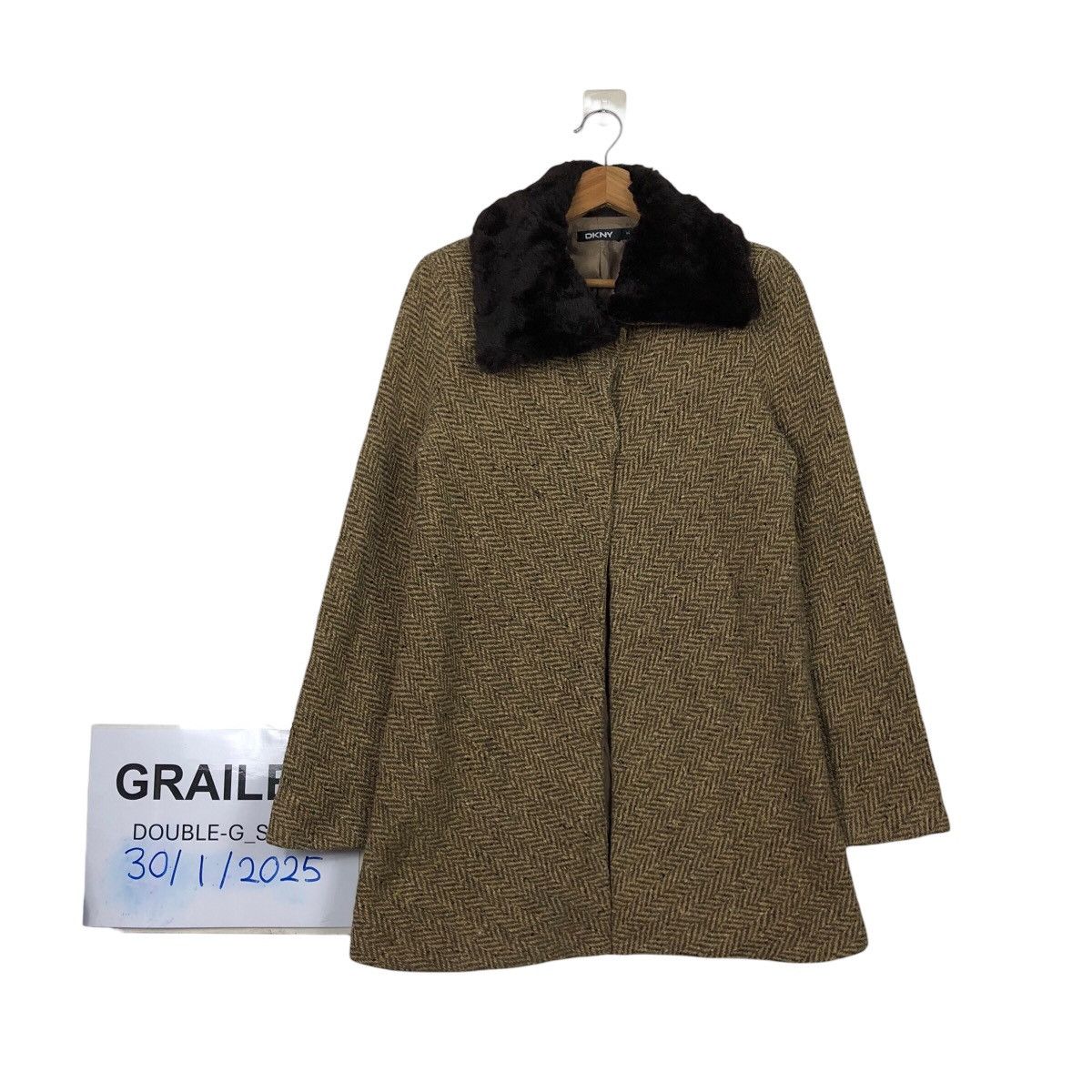 Japanese Brand 📌Vintage Wool Jacket DKNY Mink Fur Collar Size US M / EU 48-50 / 2 - 1 Thumbnail