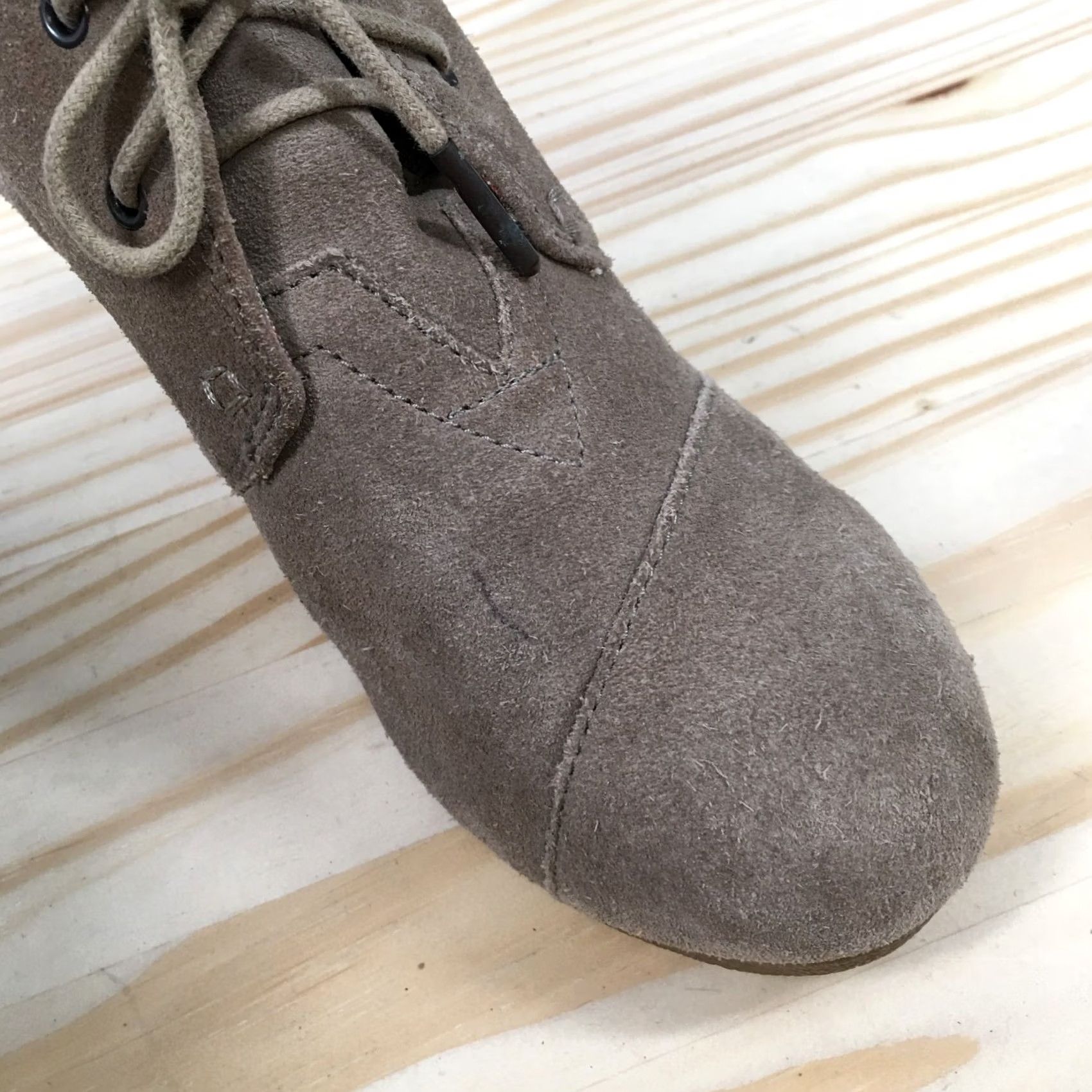 Toms TOMS Boots Womens 7.5 Lace Up Desert Wedge Ankle Bootie 740817 Brown Suede Boots Size US 8 / IT 38 - 5 Thumbnail