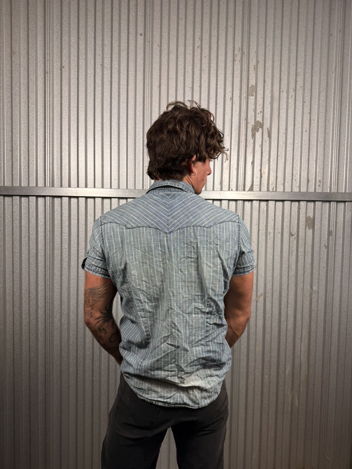 Wrangler Vintage Wrangler Pinstripe Denim Button Up Wester Cowboy Shi Size US M / EU 48-50 / 2 - 7 Thumbnail