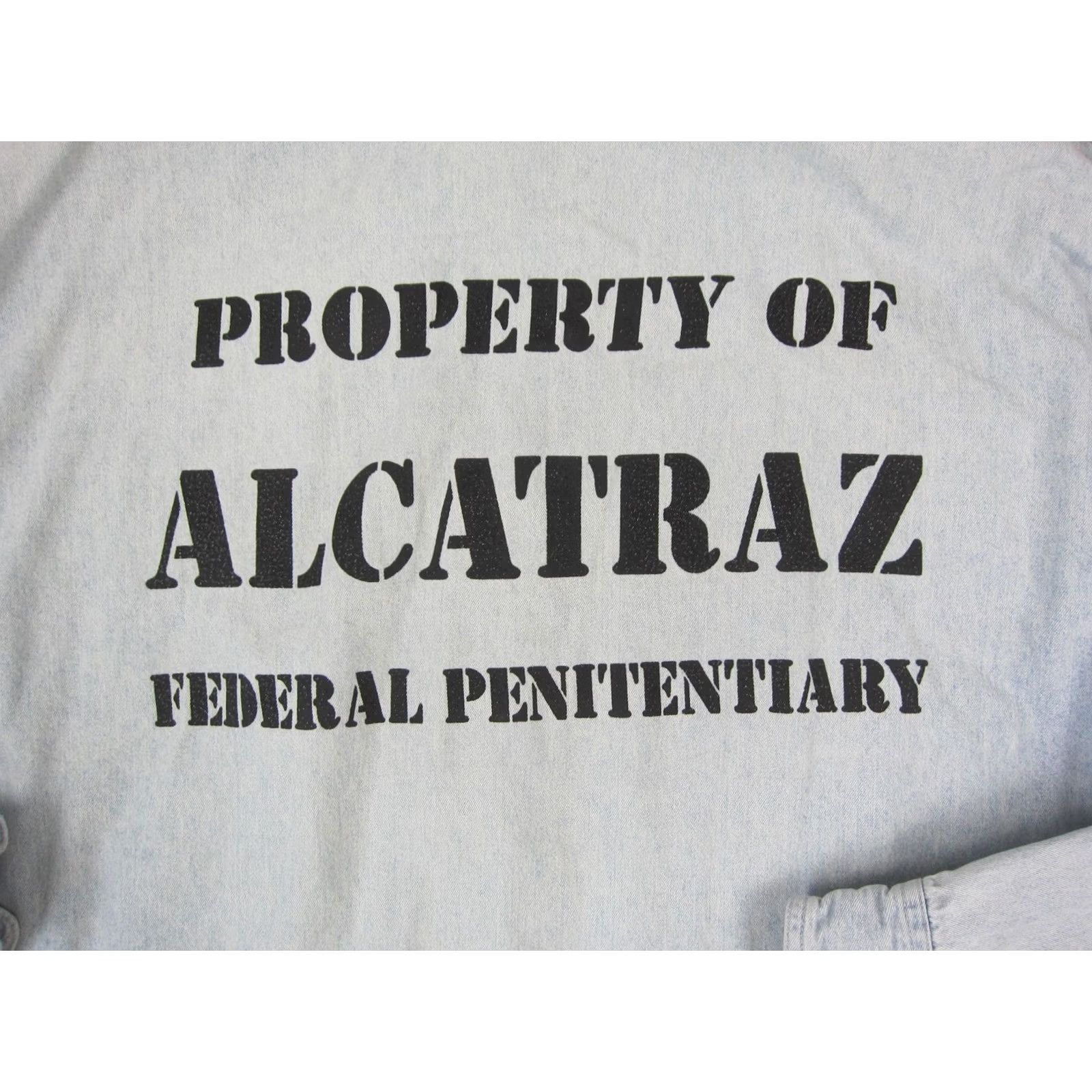 Denime VINTAGE Shirt Mens 2XL Blue Alcatraz Denim Federeal Penitentiary Size US XXL / EU 58 / 5 - 2 Thumbnail