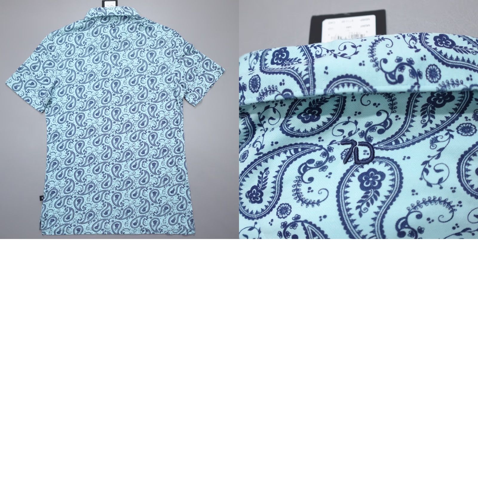 Vintage 7 Diamonds Polo Shirt Blue Paisley Wicking Stretch Size S Mens Polo Shirt Size US S / EU 44-46 / 1 - 8 Thumbnail