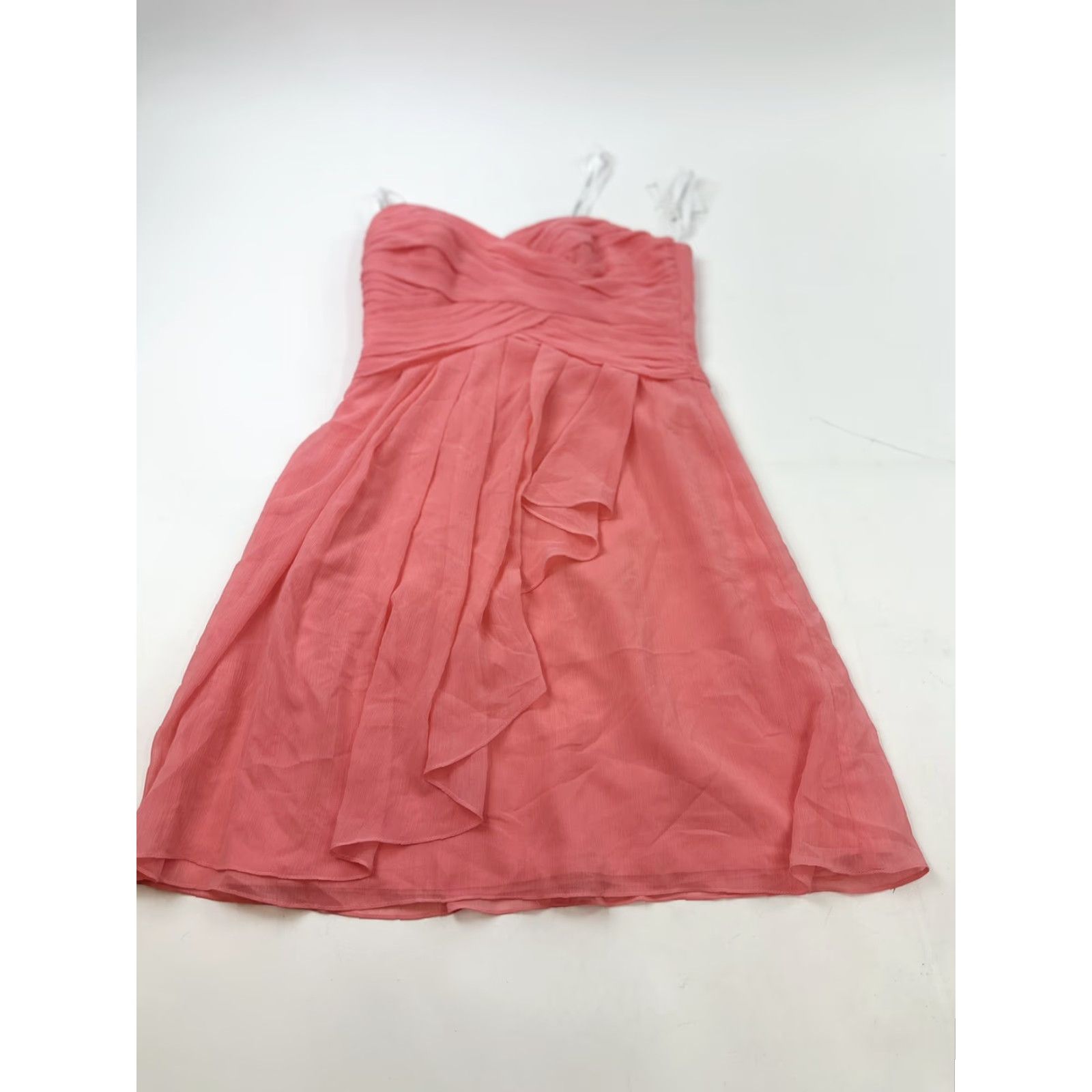 Vintage David’s Bridal Dress Women’s 8 Pink Coral Bridesmaids Sleeveless Chiffon F14847 Size M / US 6-8 / IT 42-44 - 2 Thumbnail