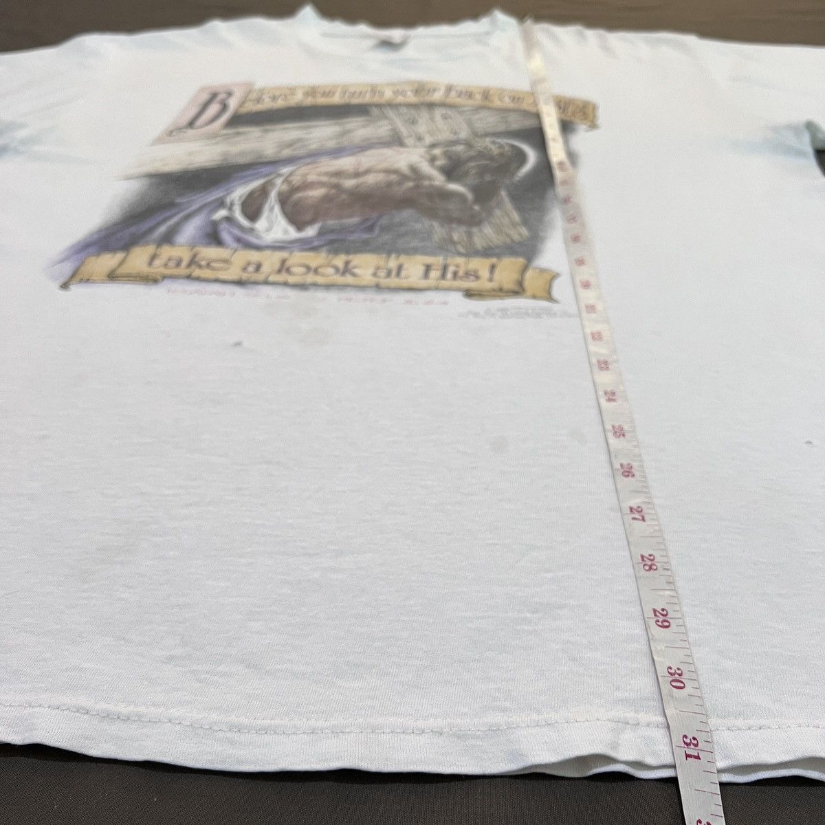 Vintage Vintage 90s Before You Turn Your Back On Jesus Tee XL Faded Size US XL / EU 56 / 4 - 18 Thumbnail