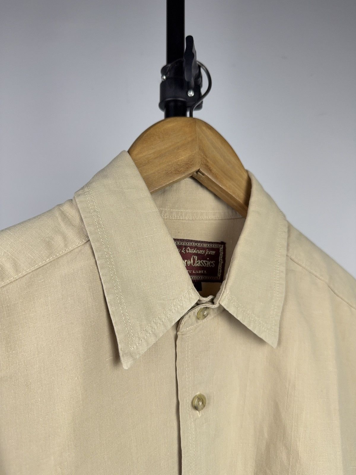 Marlboro Classics 90s Marlboro Classics Beige Linen Work Shirt Vintage L Size US L / EU 52-54 / 3 - 9 Thumbnail