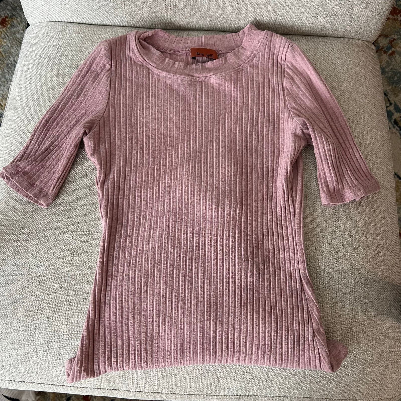 ALIX NYC Alix NYC Ridge Novelty Knit Bodysuit In Pink Ribbed Size S Size S / US 4 / IT 40 - 3 Thumbnail