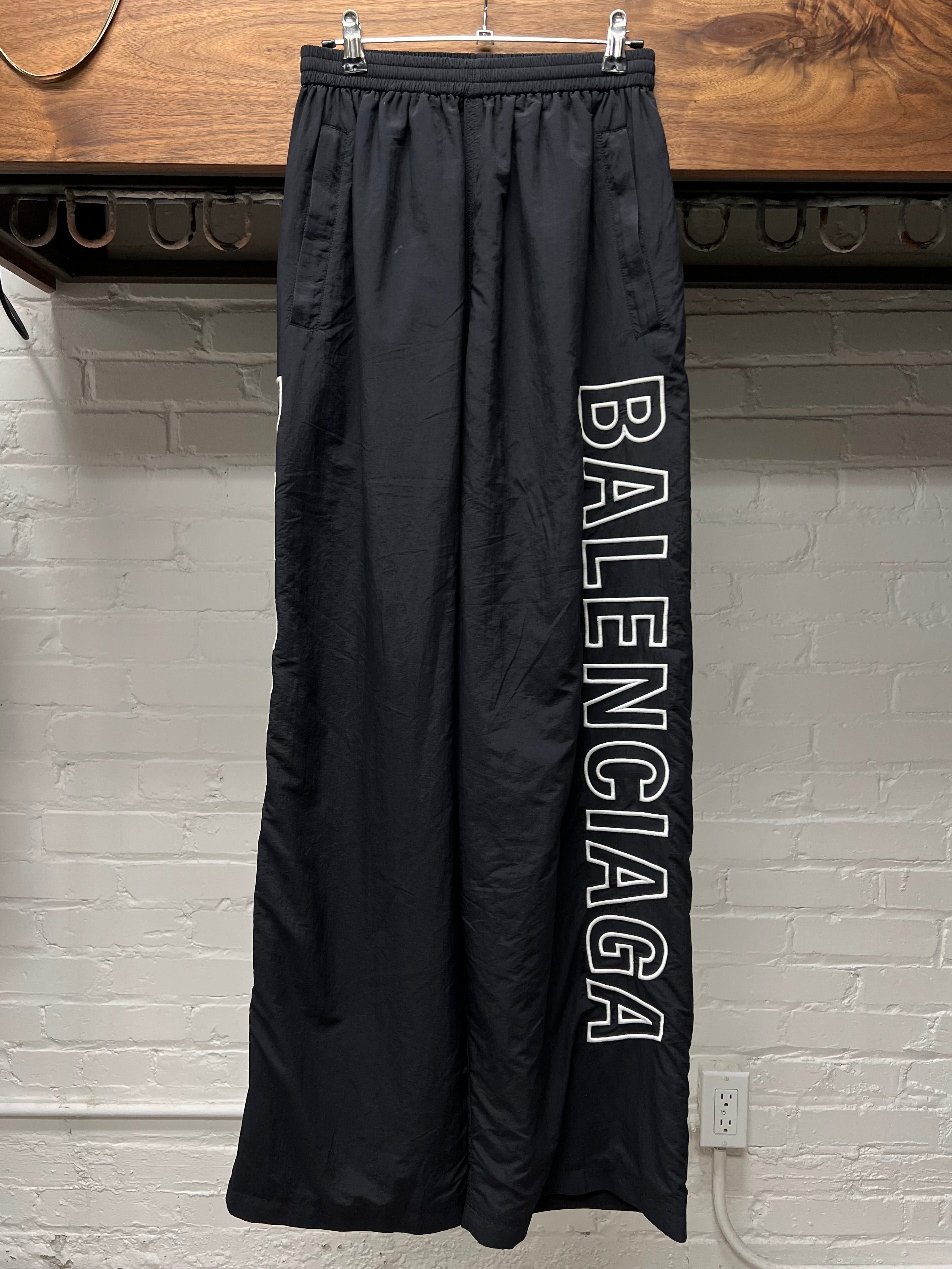 Balenciaga SS22 Balenciaga Nylon Contrast Logo Track Pants Size US 29 - 1 Thumbnail